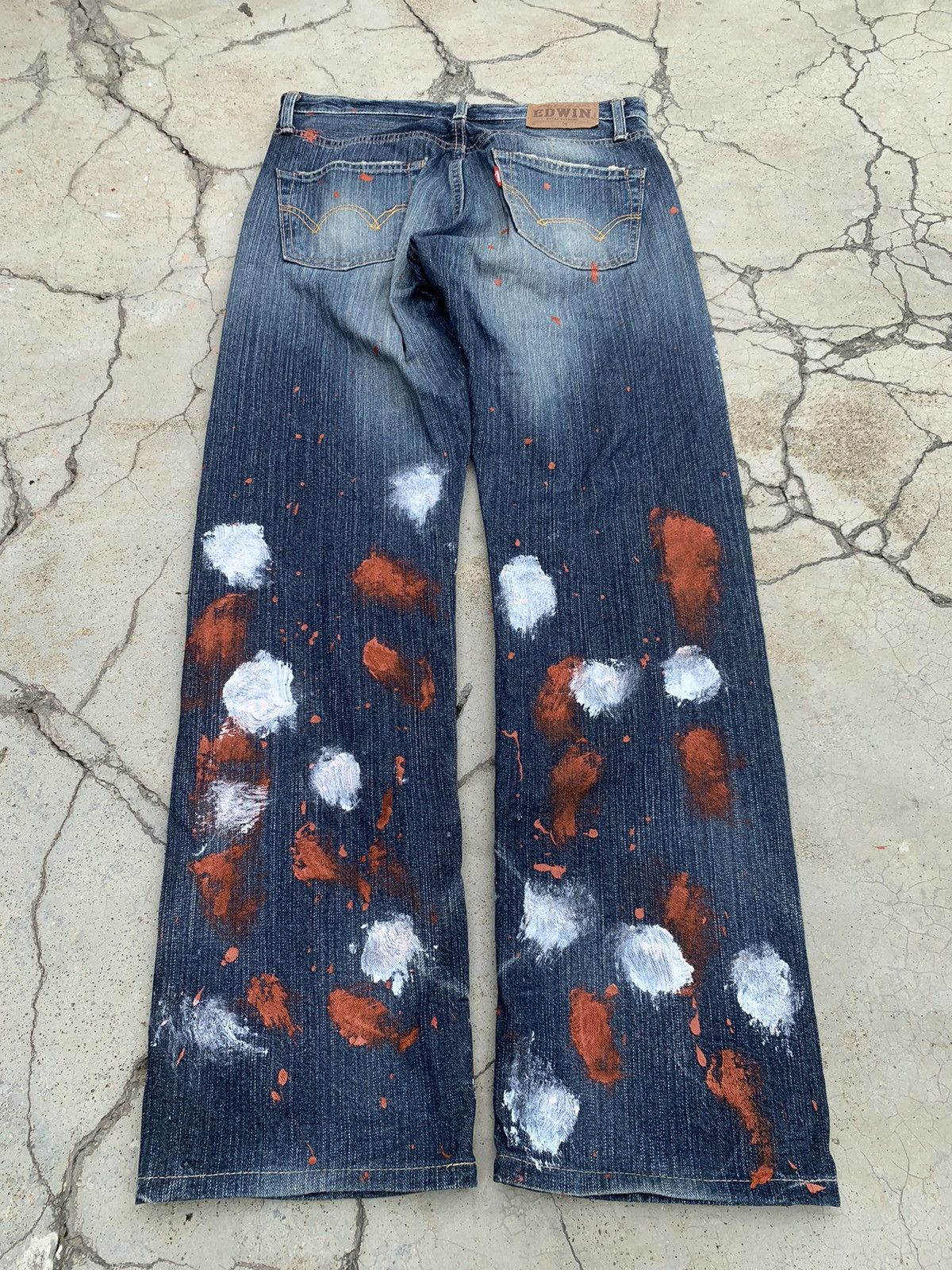 Edwin EDWIN DISTRESSED CUSTOM PAINT SPLATTER JEANS Size US 30 / EU 46 - 2 Thumbnail