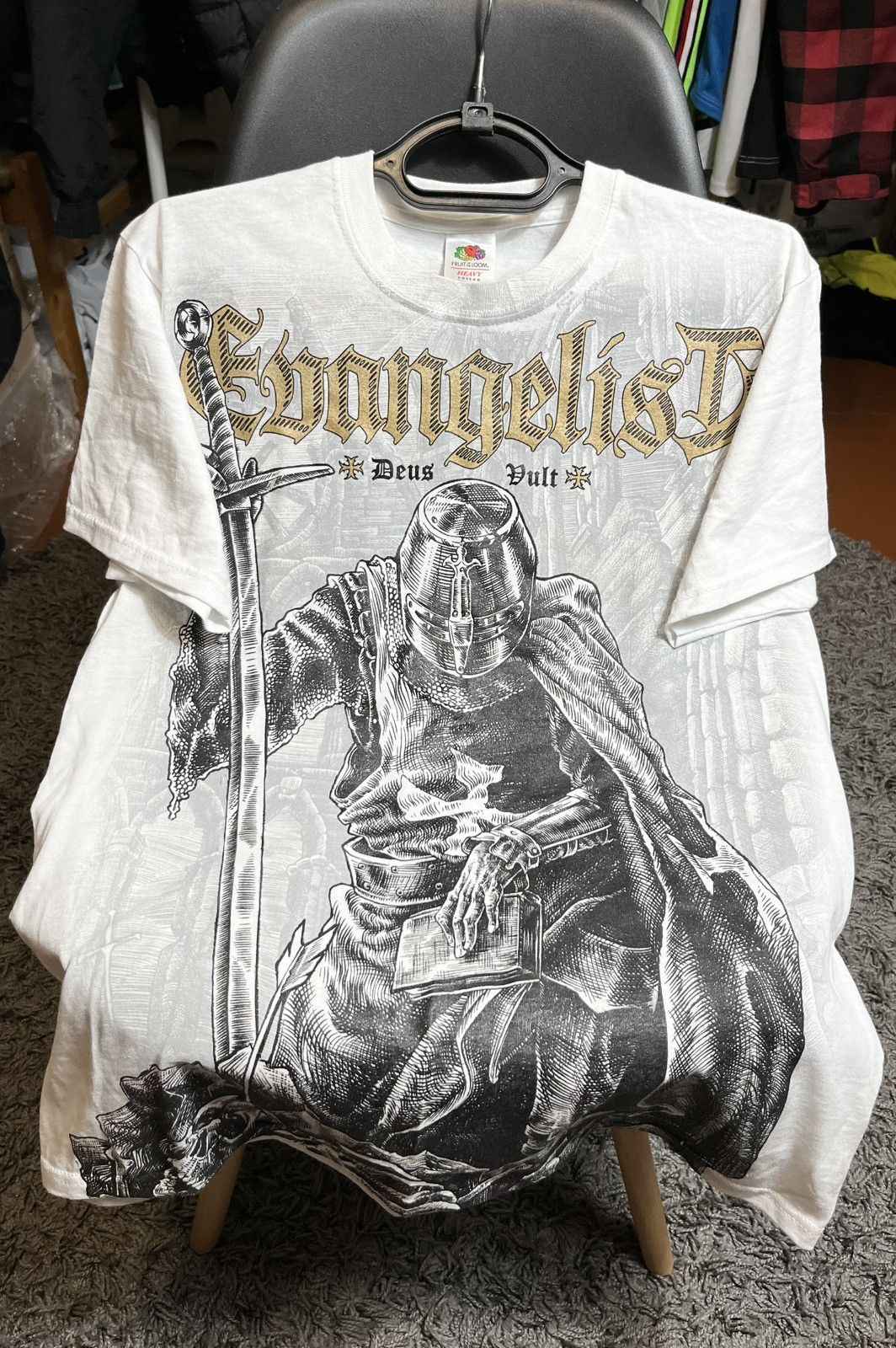 VINTAGE 2000s DEUS VULT KNIGHT TEMPLAR EVANGELIST T-SHIRT
