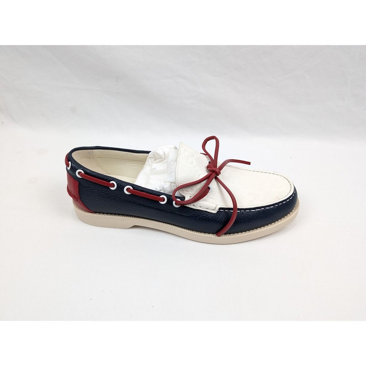 Gucci o1rshd1 Riverside Calf Shoes in Blue/Off White Size US 8.5 / EU 41-42 - 1 Thumbnail