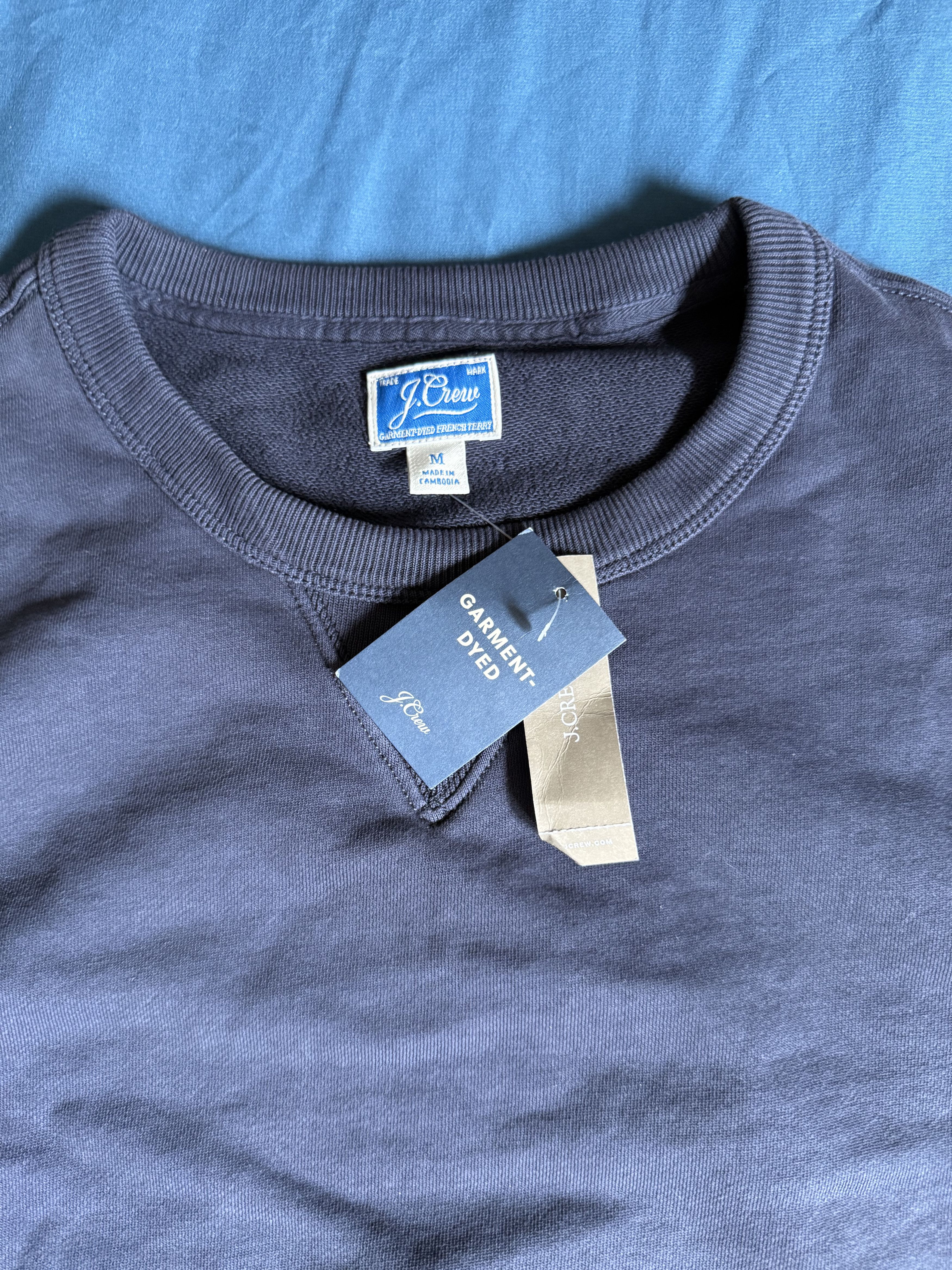 J.Crew J. Crew Garment-dyed french terry crewneck sweatshirt NAVY Size US M / EU 48-50 / 2 - 4 Thumbnail