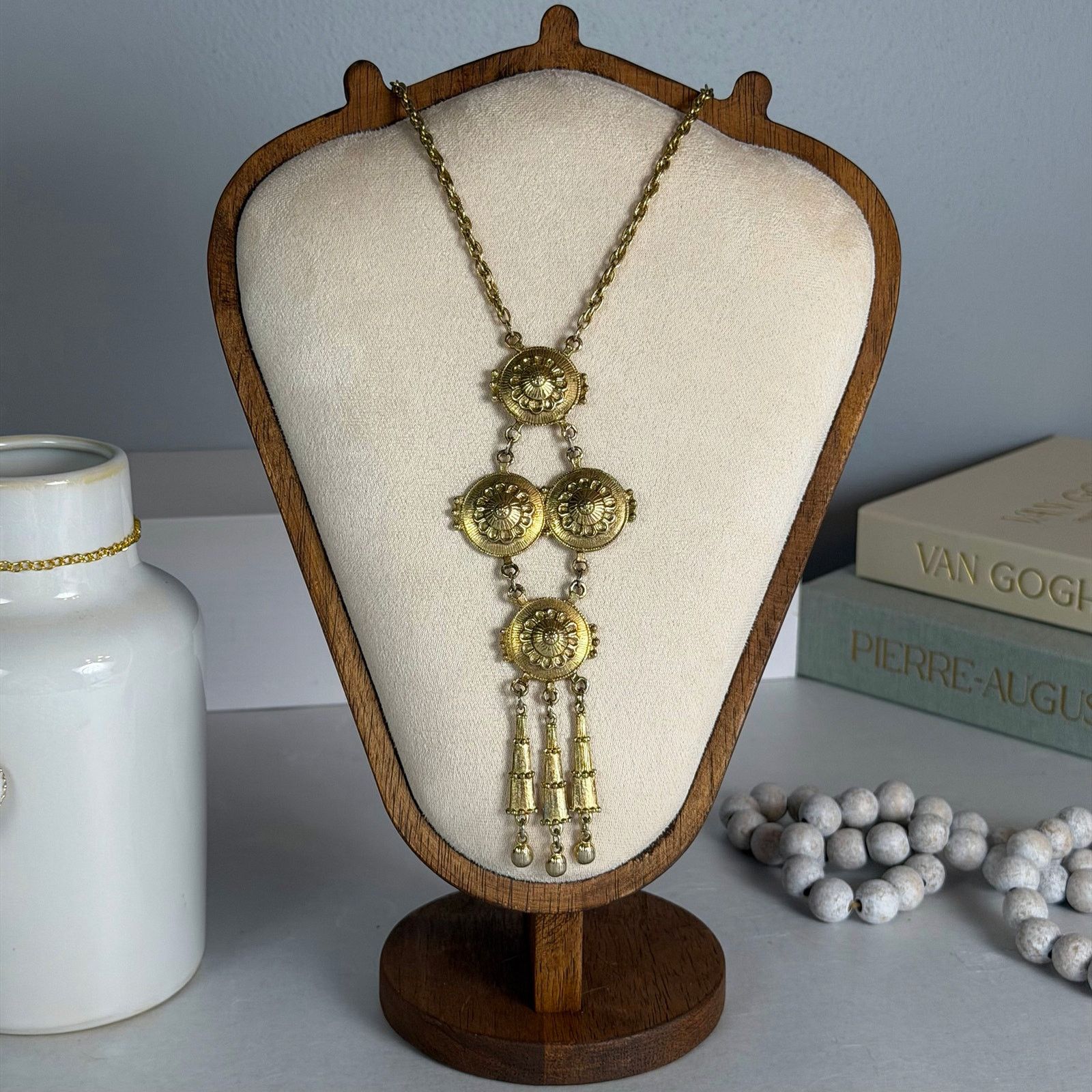 Other VTG 1980s 26" Gold-Tone Tribal Medallion Pendant Necklace Size ONE SIZE - 1 Thumbnail