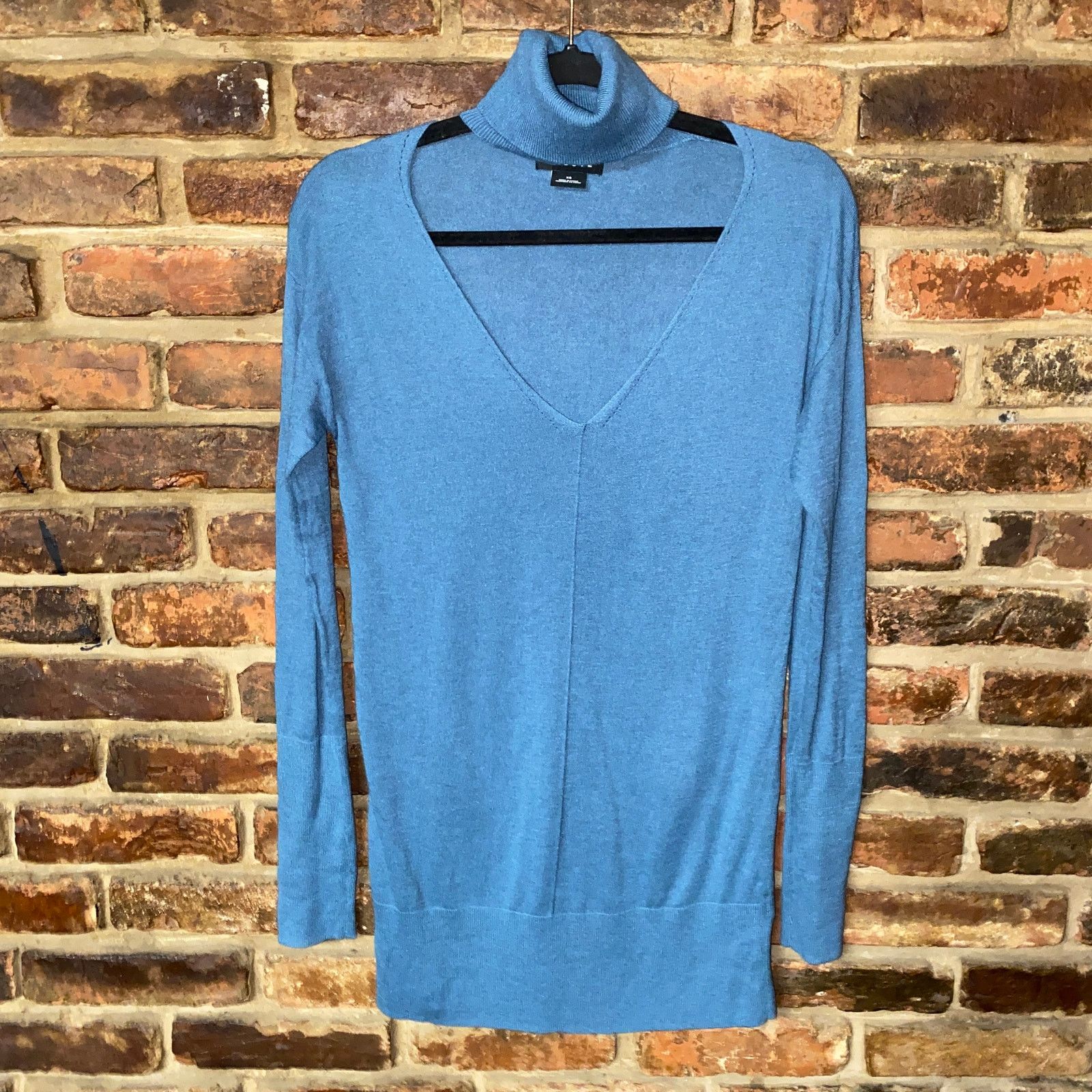 Other Trouve Blue Turtleneck Choker Keyhole Lightweight Sweater XS Size XS / US 0-2 / IT 36-38 - 2 Thumbnail