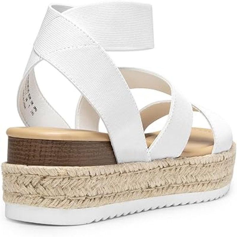 Other Dream Pairs Women's Size 9 White Open Toe Platform Sandals Size US 9 / IT 39 - 3 Thumbnail
