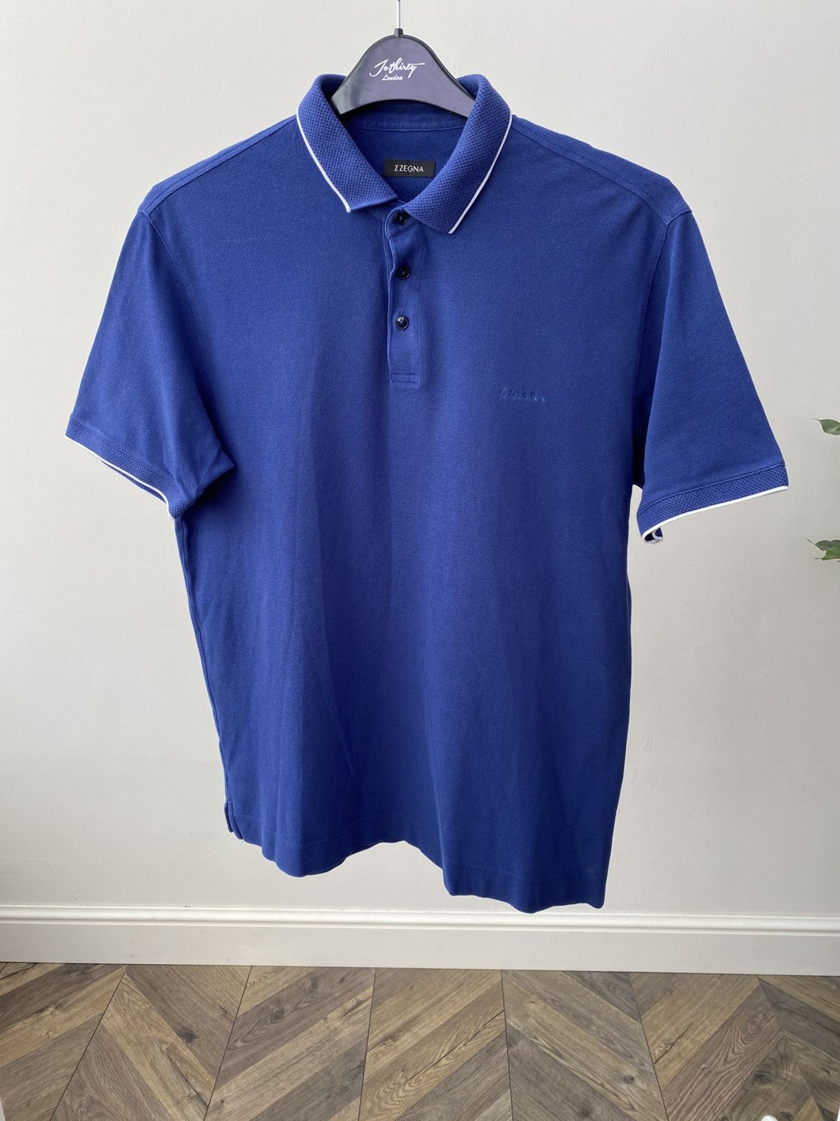 Z Zegna Vintage Z Zegna Navy Embroidered Logo Polo Shirt Size US M / EU 48-50 / 2 - 2 Thumbnail