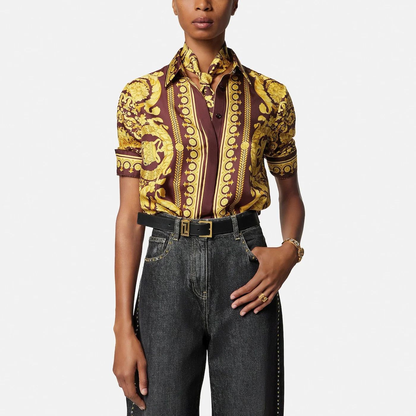 Versace o1d2blof0426 Size: OS / Printed Silk Twill Scarf Size ONE SIZE - 2 Thumbnail