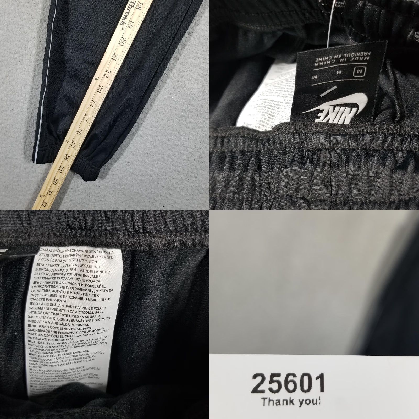 Nike Nike Club Fleece Mens Medium Black Sportswear Joggers Side Stripe Sample CU4369 Size US 31 - 8 Thumbnail