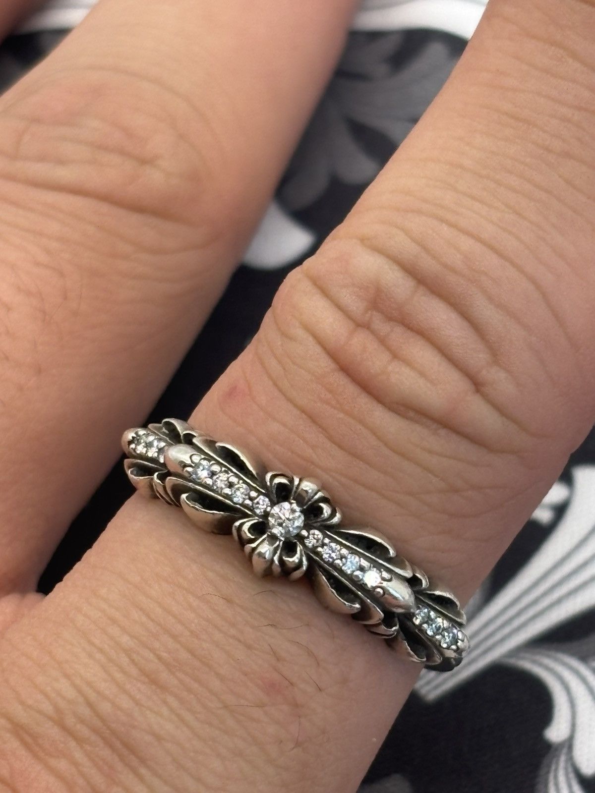 Chrome Hearts Chrome hearts diamond baby double floral ring Size ONE SIZE - 5 Thumbnail