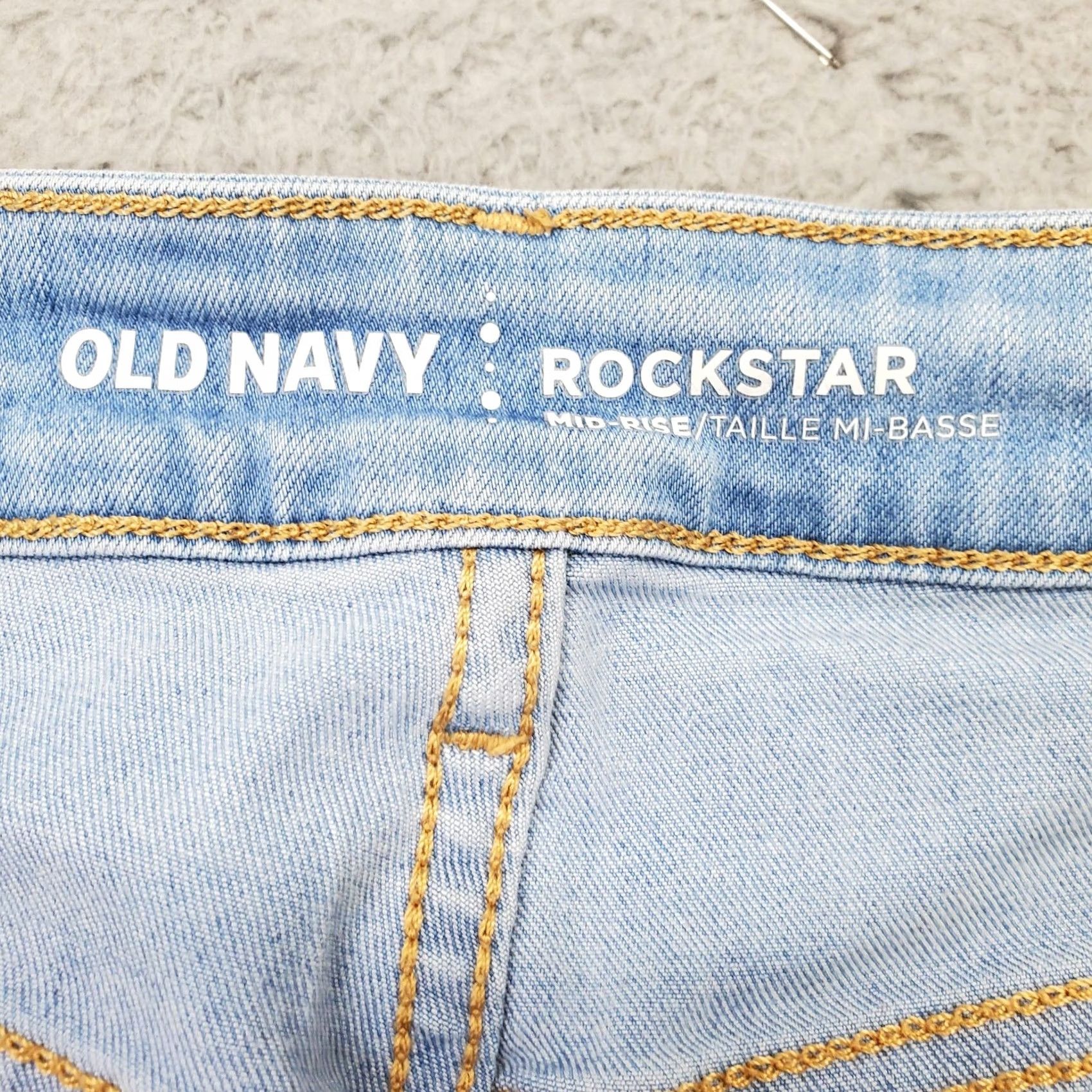 Old Navy Old Navy Rockstar Jeans Womens Size 6 Blue Denim Mid Rise Skinny Fit Ripped Light Wash Jeans Size 28" / US 6 / IT 42 - 6 Thumbnail