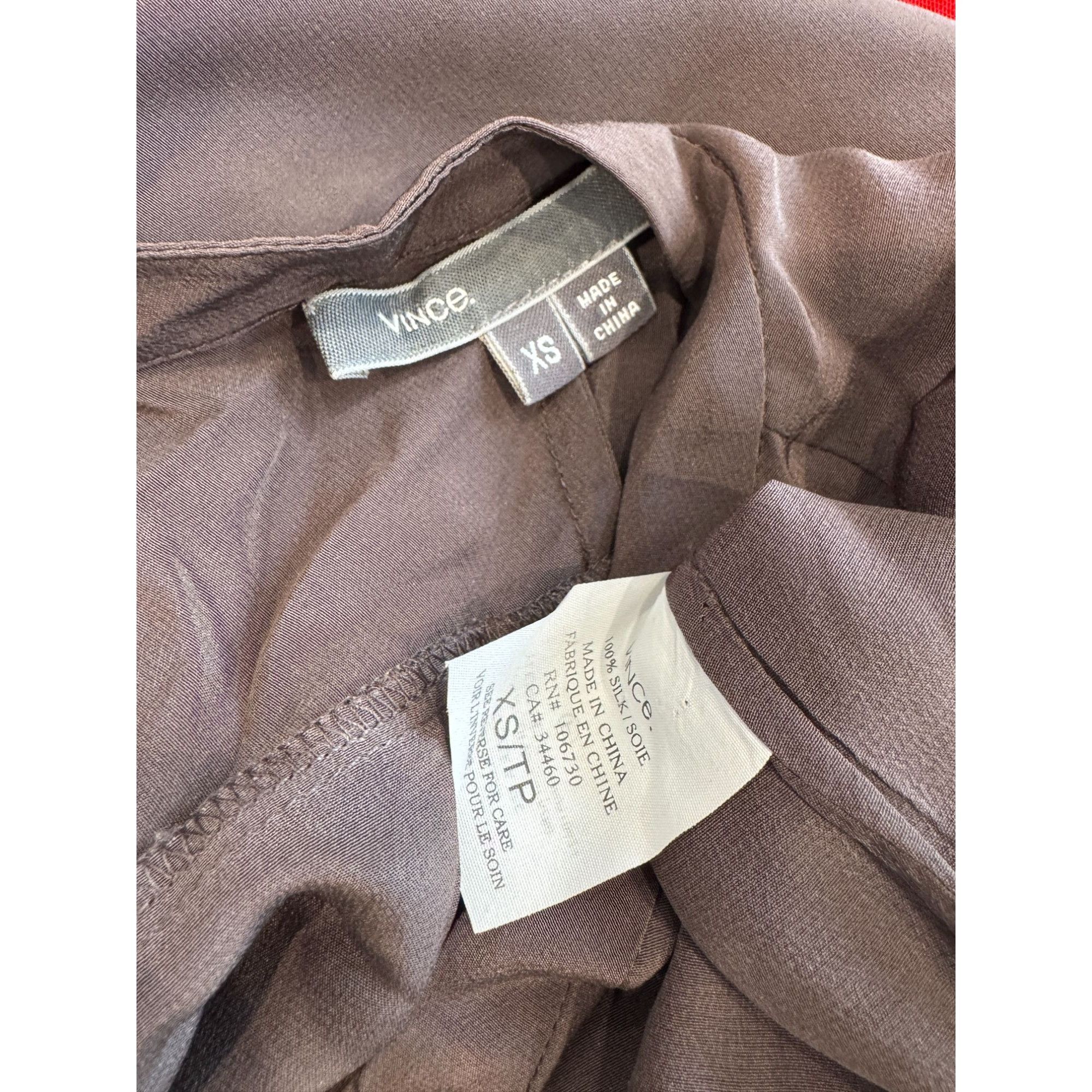 Vince Vince Silk Blouse in Cocoa Size XS Size XS / US 0-2 / IT 36-38 - 4 Thumbnail