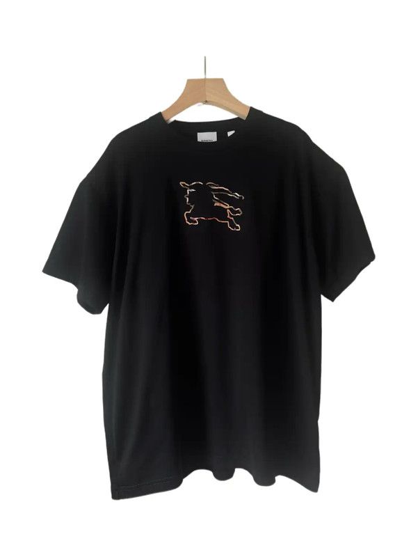 Burberry Burberry Black Cotton Embroidered Men's T-Shirt Size US M / EU 48-50 / 2 - 1 Thumbnail