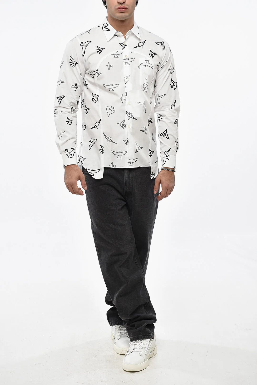 Comme des Garcons og1mm0426 Printed Shirt in White Size US S / EU 44-46 / 1 - 4 Thumbnail