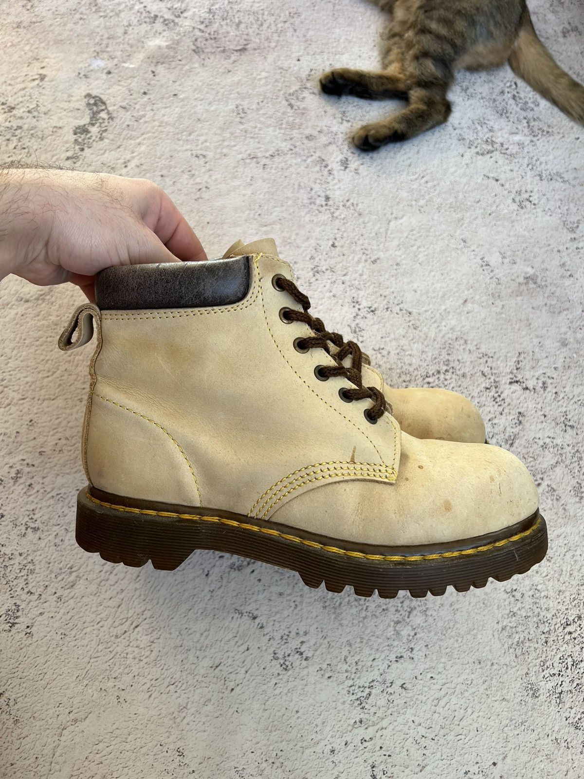 80s🔥Dr.Martens vintage hole steel toe boot Made in England