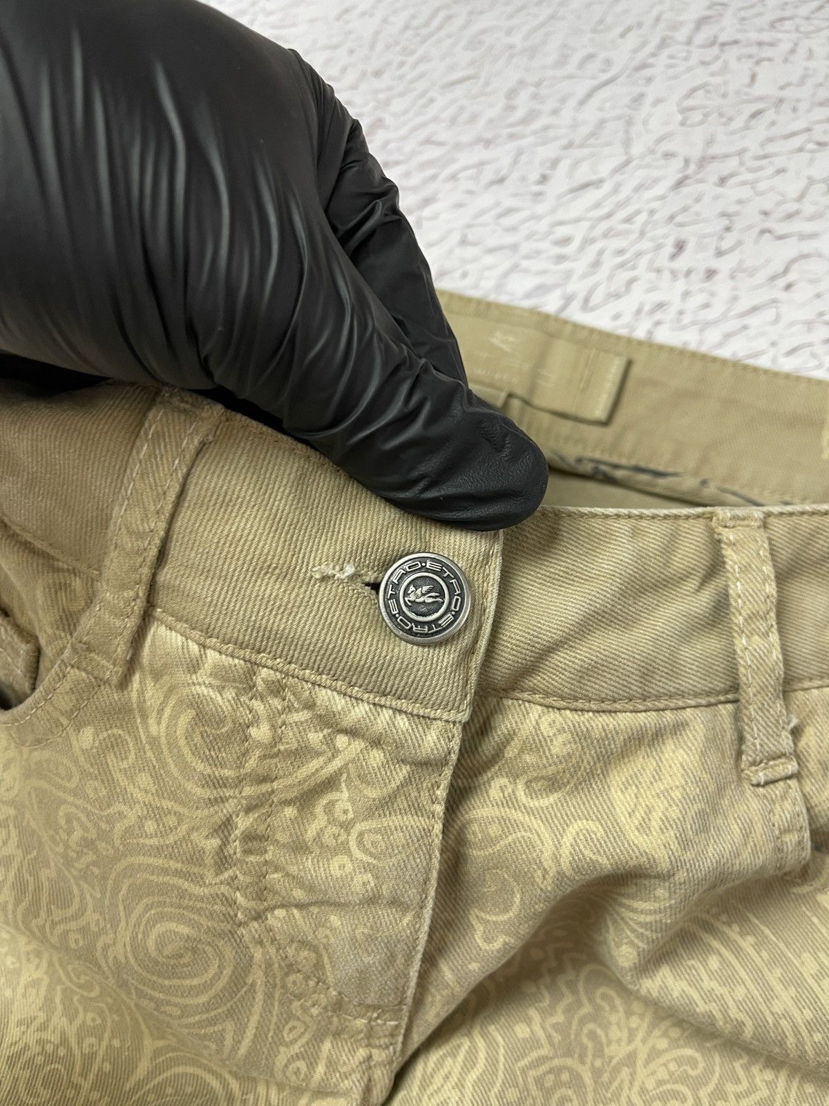 Etro Etro Milano paisley cotton beige gold casual pants Size 27" / US 4 / IT 40 - 10 Thumbnail