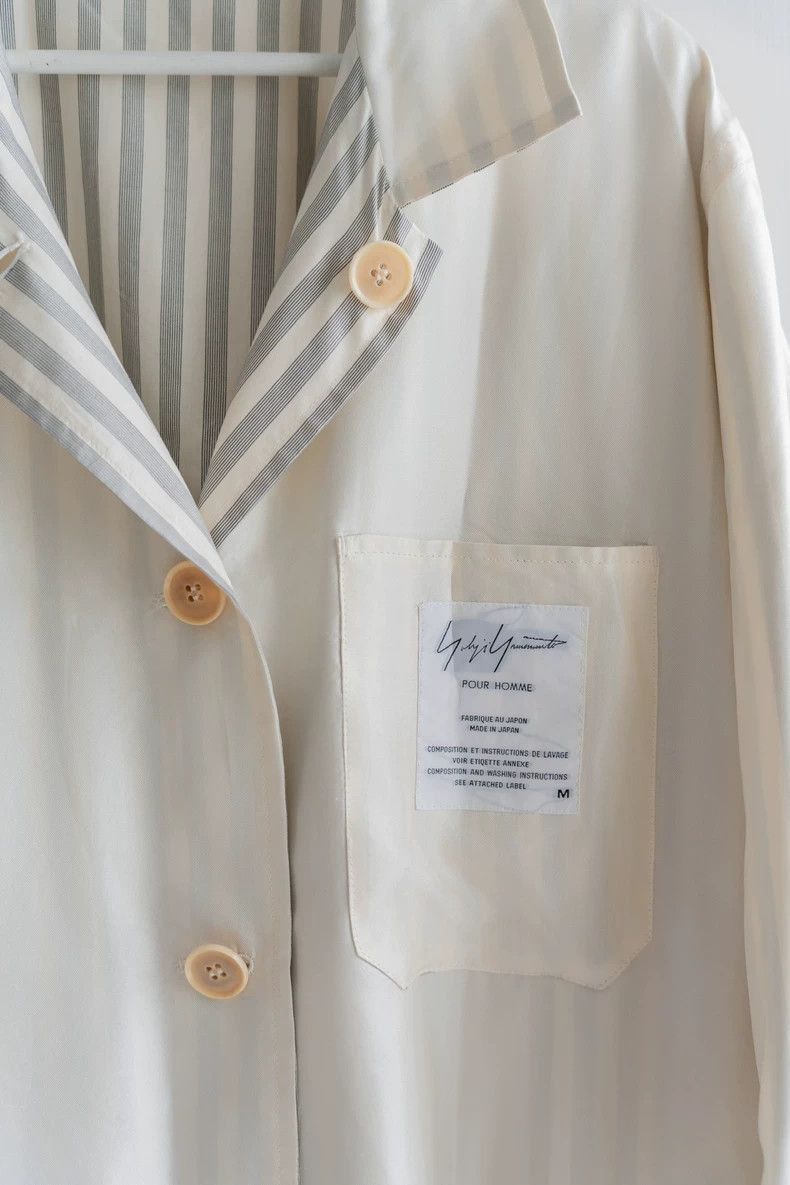 Yohji Yamamoto Yohji Yamamoto Yohji Yamamoto Striped Silk Reversible Jack Size US M / EU 48-50 / 2 - 7 Thumbnail