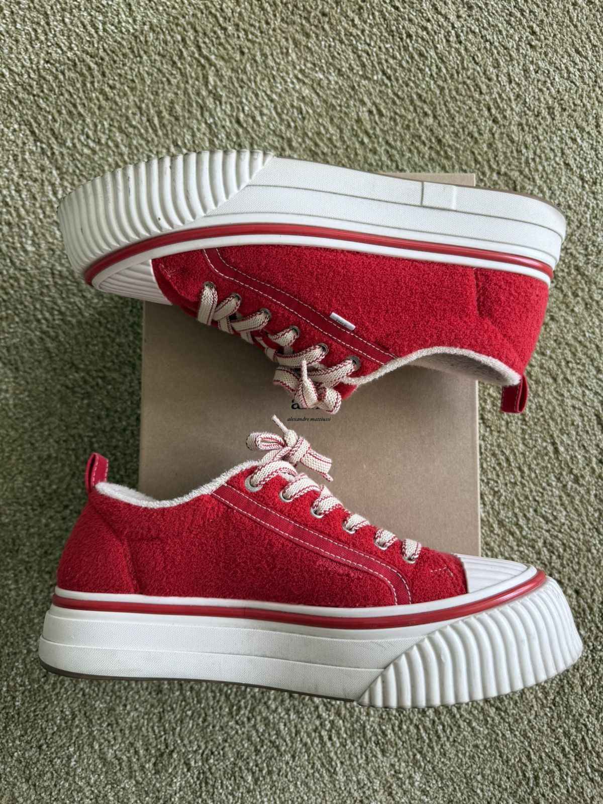 AMI AMI Paris Low Top 1980 Sneakers Red size 44 Size US 11 / EU 44 - 3 Thumbnail