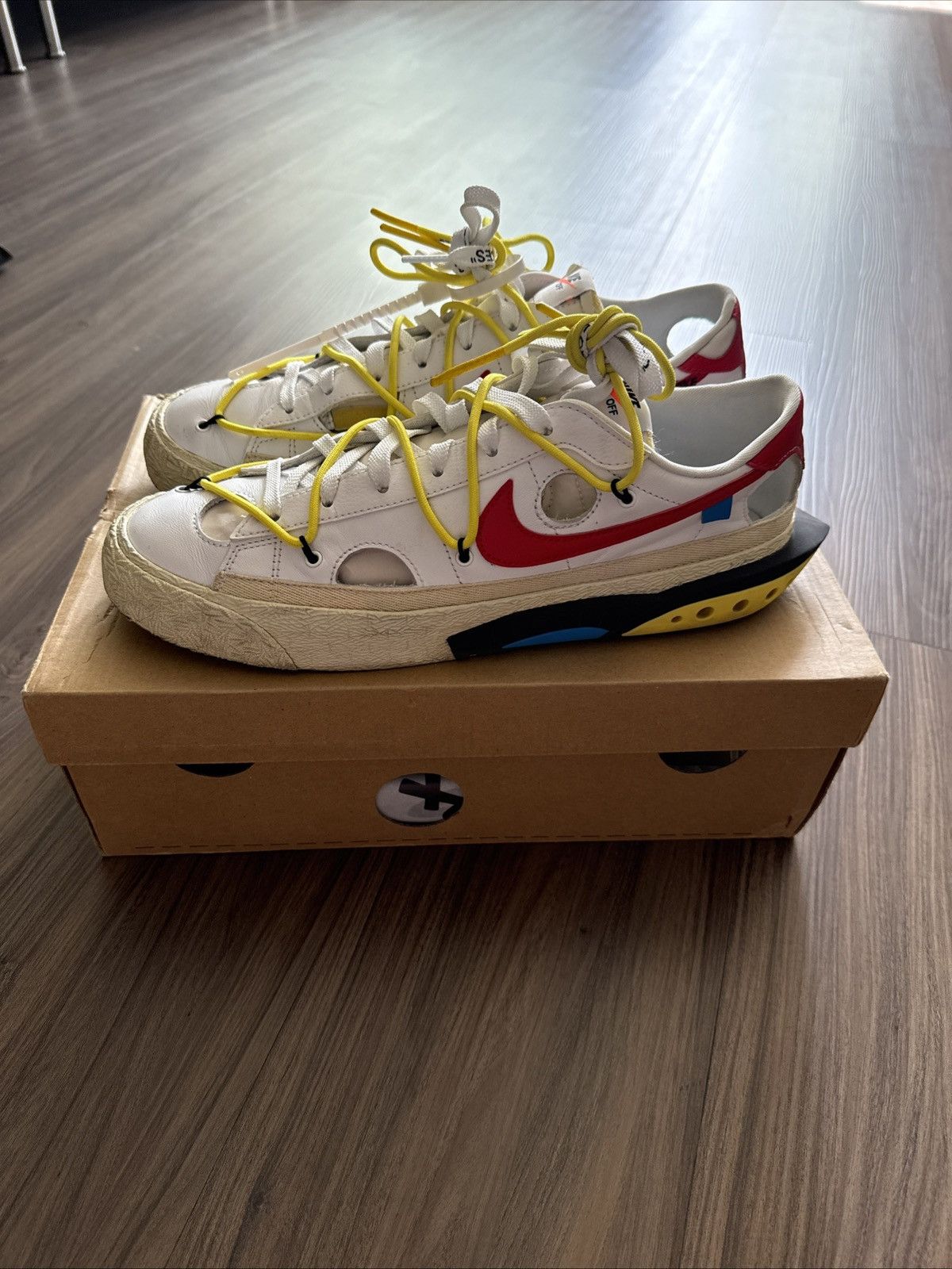 Nike Nike Off-White Blazer Low White University Red Size 11 Size US 11 / EU 44 - 2 Thumbnail