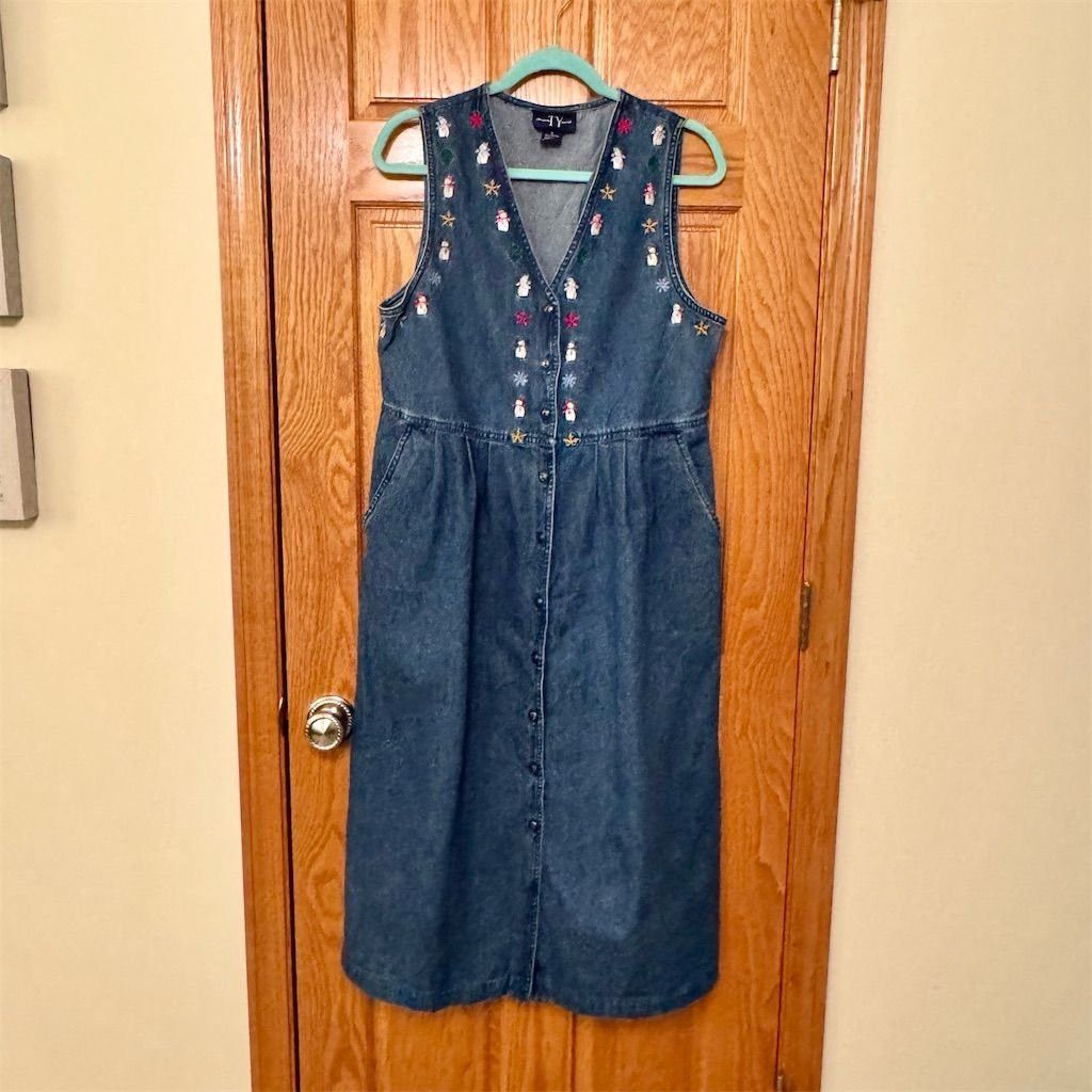 Other Original TY Wear Women's Denim Sleeveless Dress Size 8 Snowm Size M / US 6-8 / IT 42-44 - 1 Thumbnail