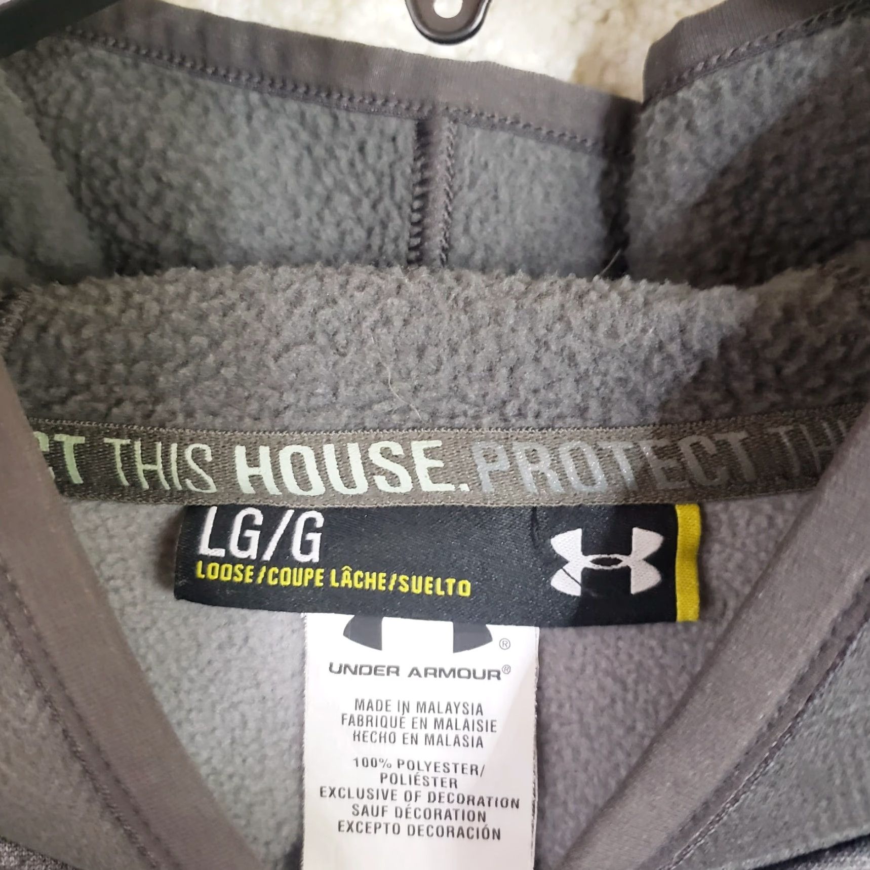 Under Armour Under Armour Hoodie Mens Gray Full Zip Hooded Sweatshirt Storm L Logo Zipper Pocket Regular Fit Size US L / EU 52-54 / 3 - 7 Thumbnail
