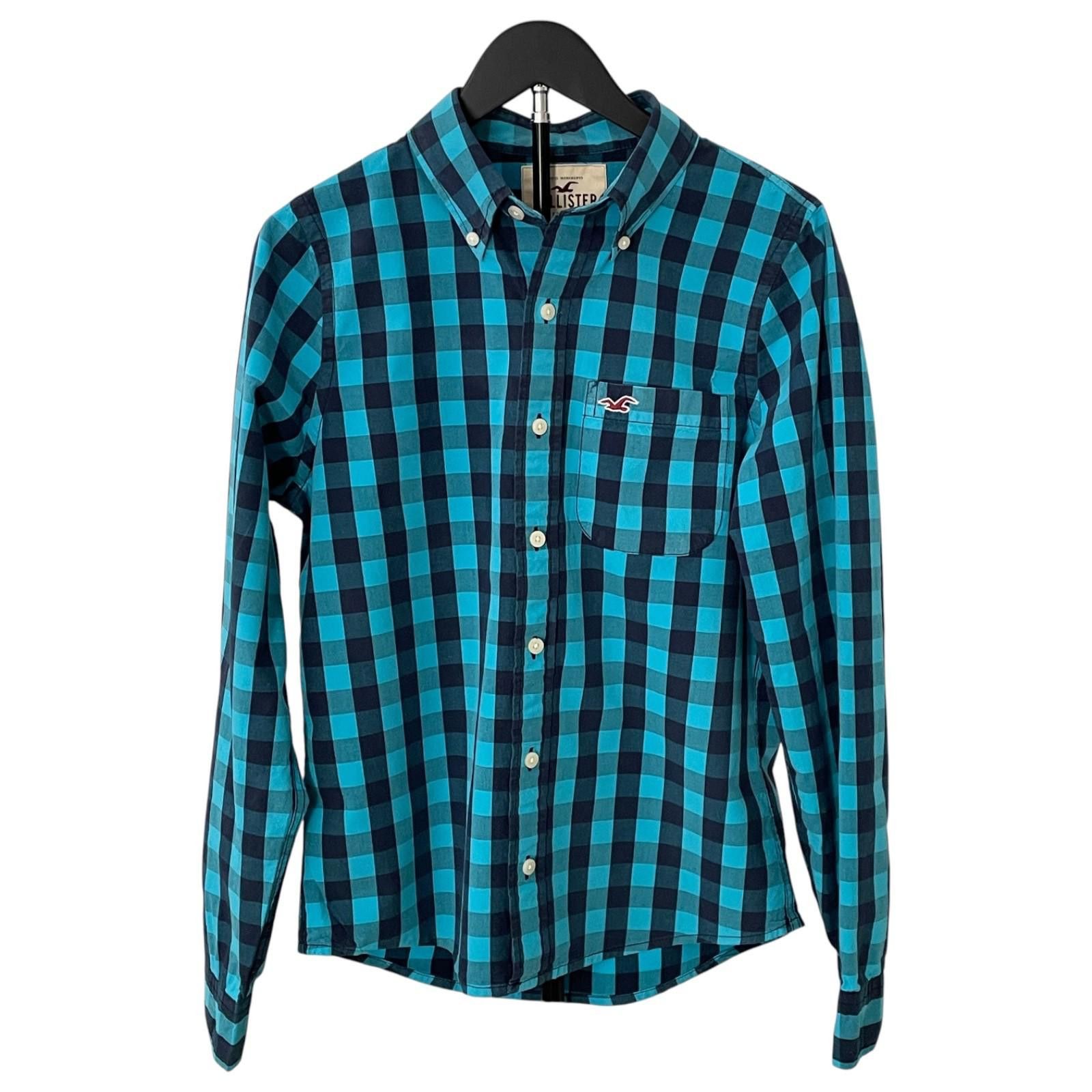 Hollister Hollister Mens Medium Blue & Aqua Plaid Button Down LS CLEAN Size US M / EU 48-50 / 2 - 2 Thumbnail