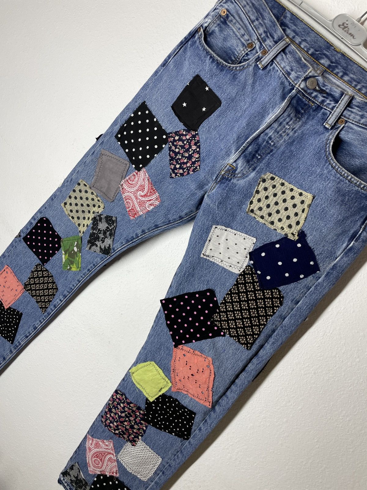 Levi's Levi's 501 custom patchwork denim jeans Size US 32 / EU 48 - 4 Thumbnail