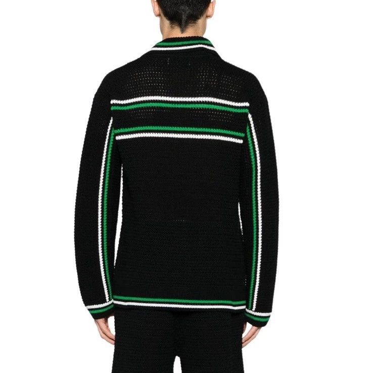 Casablanca Casablanca 24SS Retro Stripe Cutout Knit Top w/ Logo Black L Size US L / EU 52-54 / 3 - 7 Thumbnail