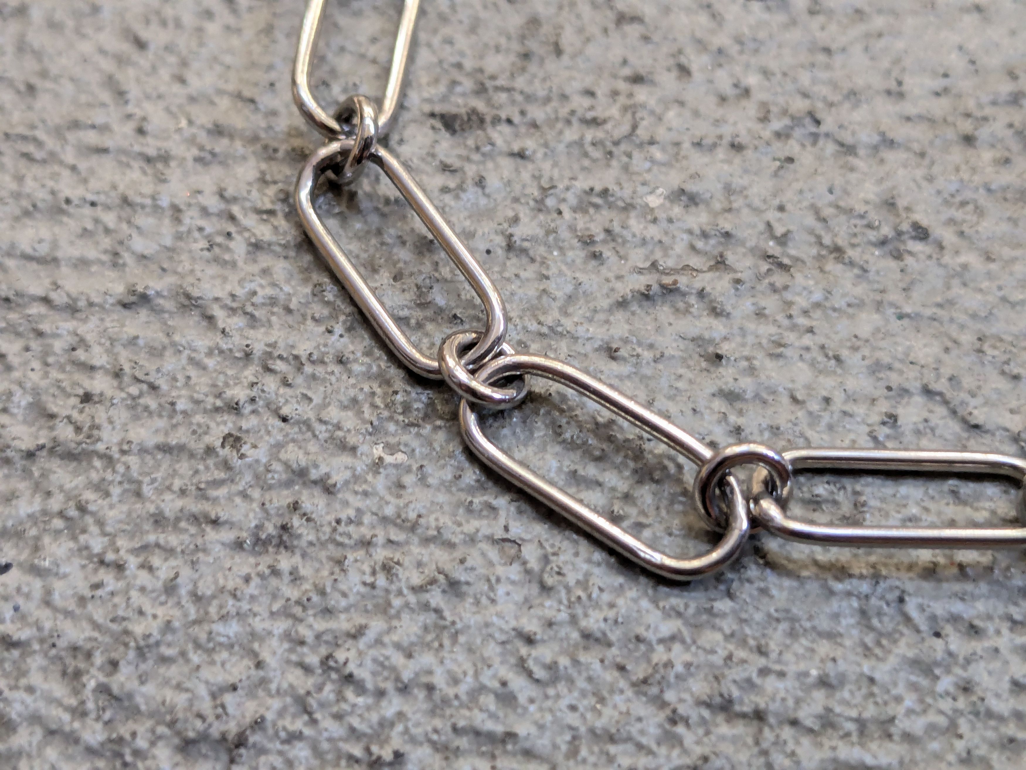 Sterling Silver Sterling Silver Bracelet Paperclip Link Chain 7.5" Size ONE SIZE - 3 Thumbnail