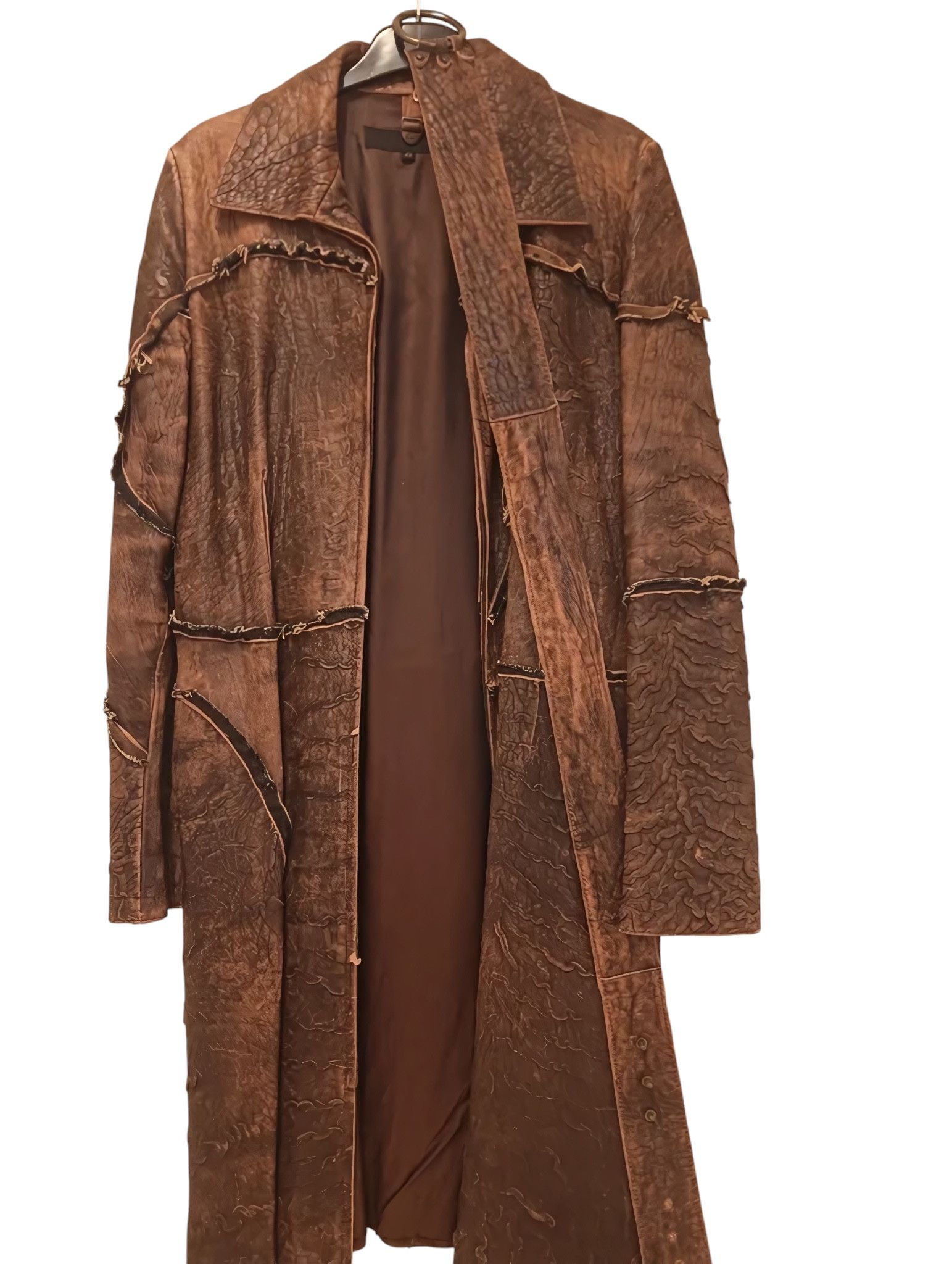 Just Cavalli F/W 2005 RAW CUT LEATHER BLETED COAT Size M / US 6-8 / IT 42-44 - 2 Thumbnail