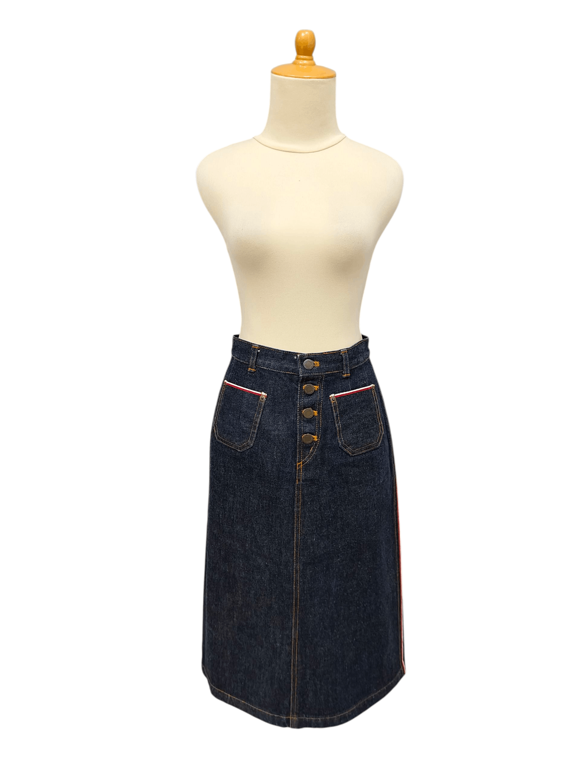 Japanese Brand 🇯🇵 Ozoc 🇯🇵 Y2K High Rise Selvedge Denim Skirt Size 28" / US 6 / IT 42 - 9 Thumbnail