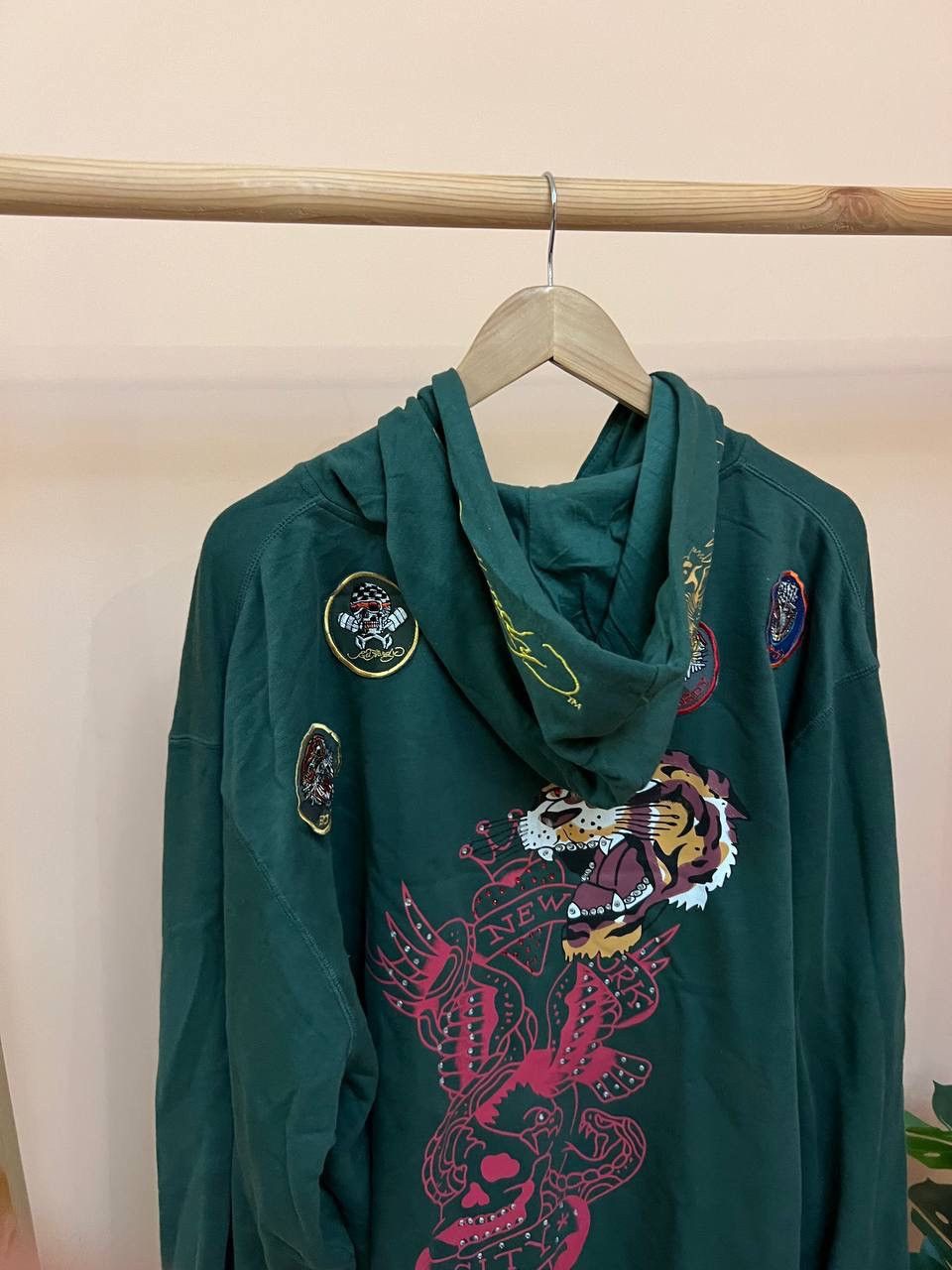Christian Audigier × Ed Hardy NEW! Ed Hardy Tiger ZIP UP HOODIE VINTAGE Patches audiger Size US XXL / EU 58 / 5 - 4 Thumbnail