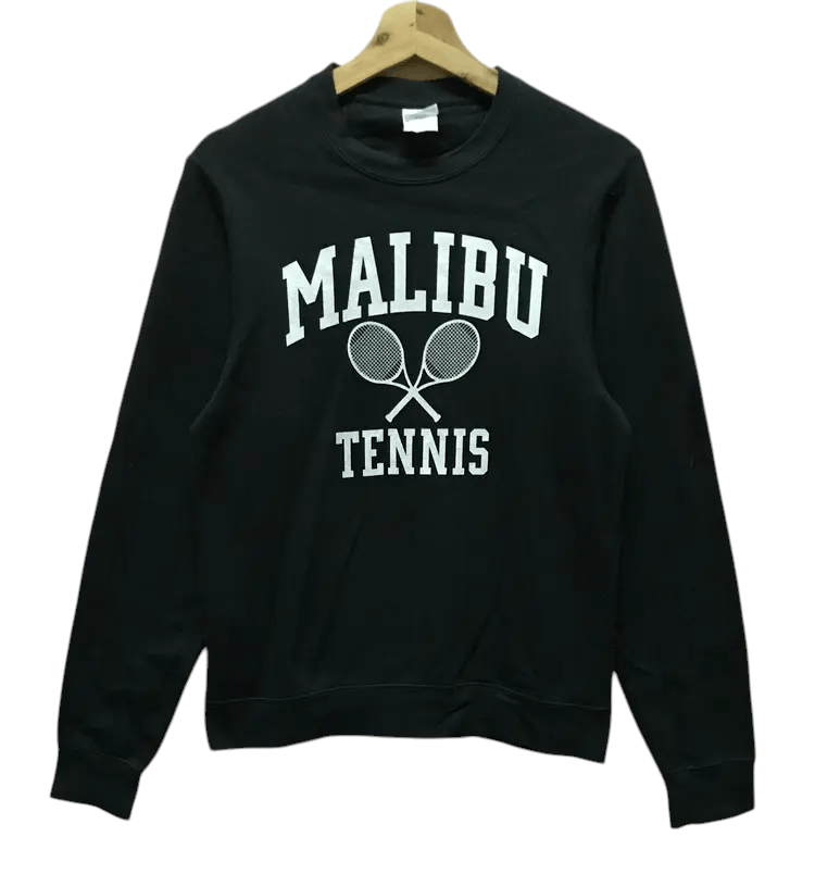 Port & Company Vintage 90's Malibu Tennis Sweatshirts Size US S / EU 44-46 / 1 - 1 Thumbnail