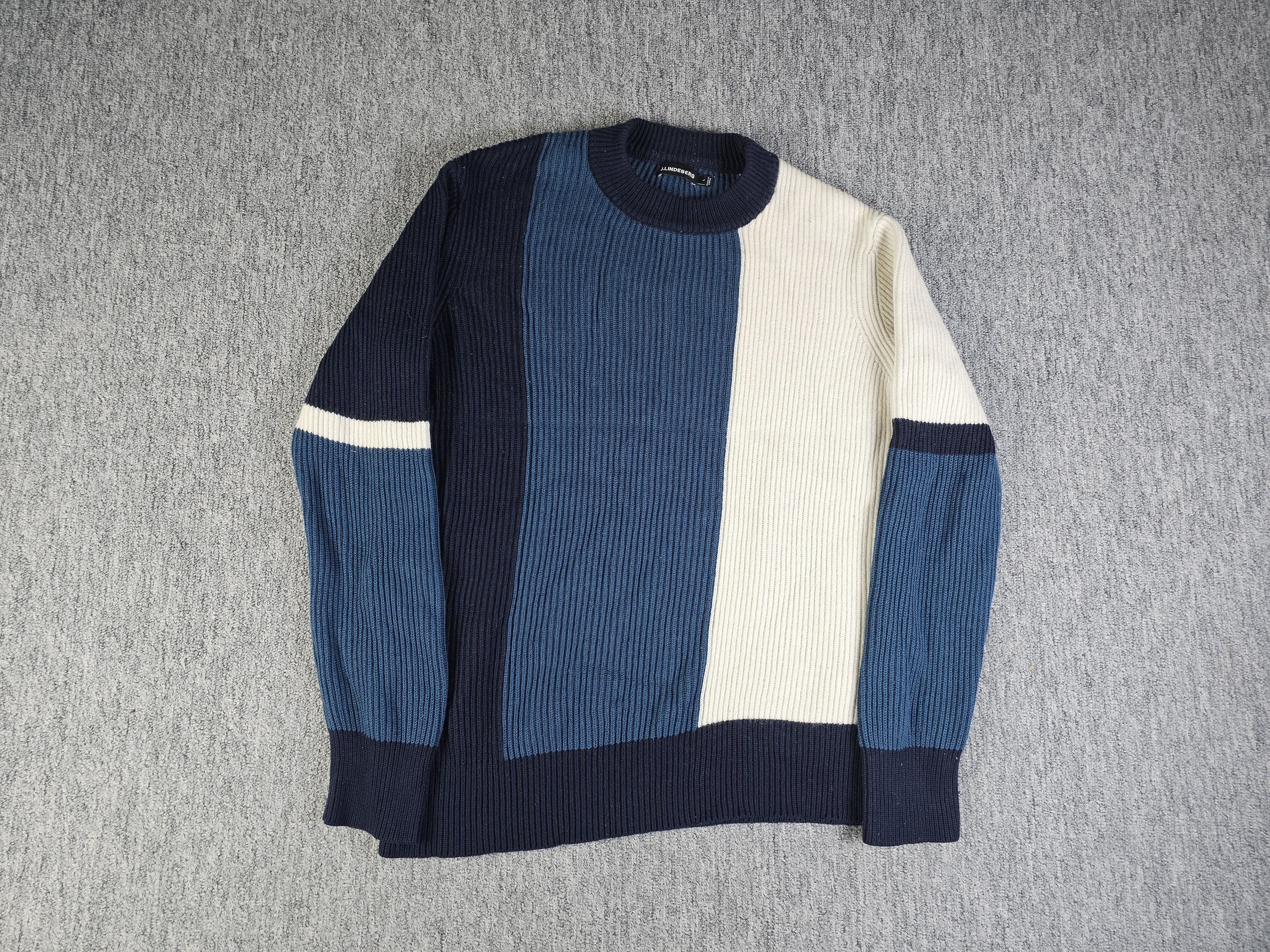 J.Lindeberg J.Lindeberg Ivan Colorblock Wool Blend Crewneck Sweater L Size US L / EU 52-54 / 3 - 2 Thumbnail