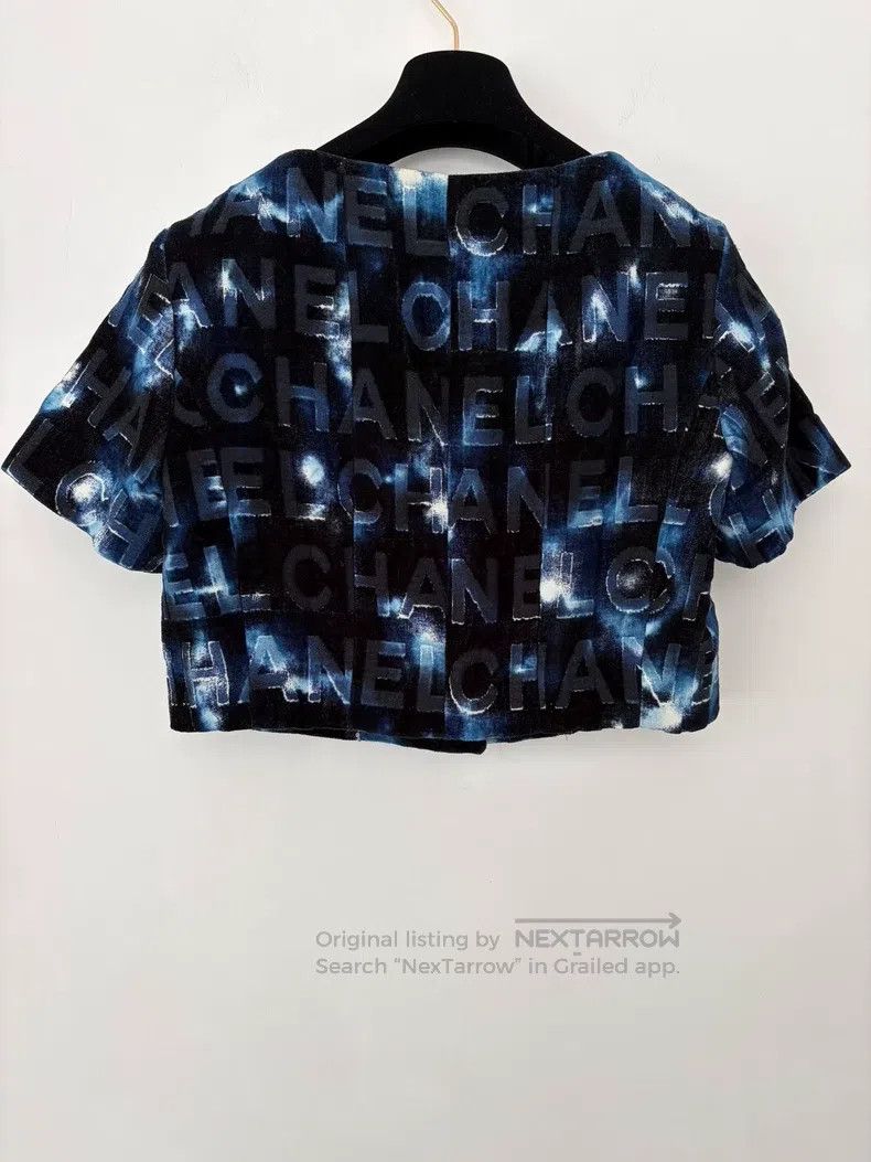 Chanel Chanel Short-sleeved jacket with blue letter diamond butto Size XS / US 0-2 / IT 36-38 - 2 Thumbnail