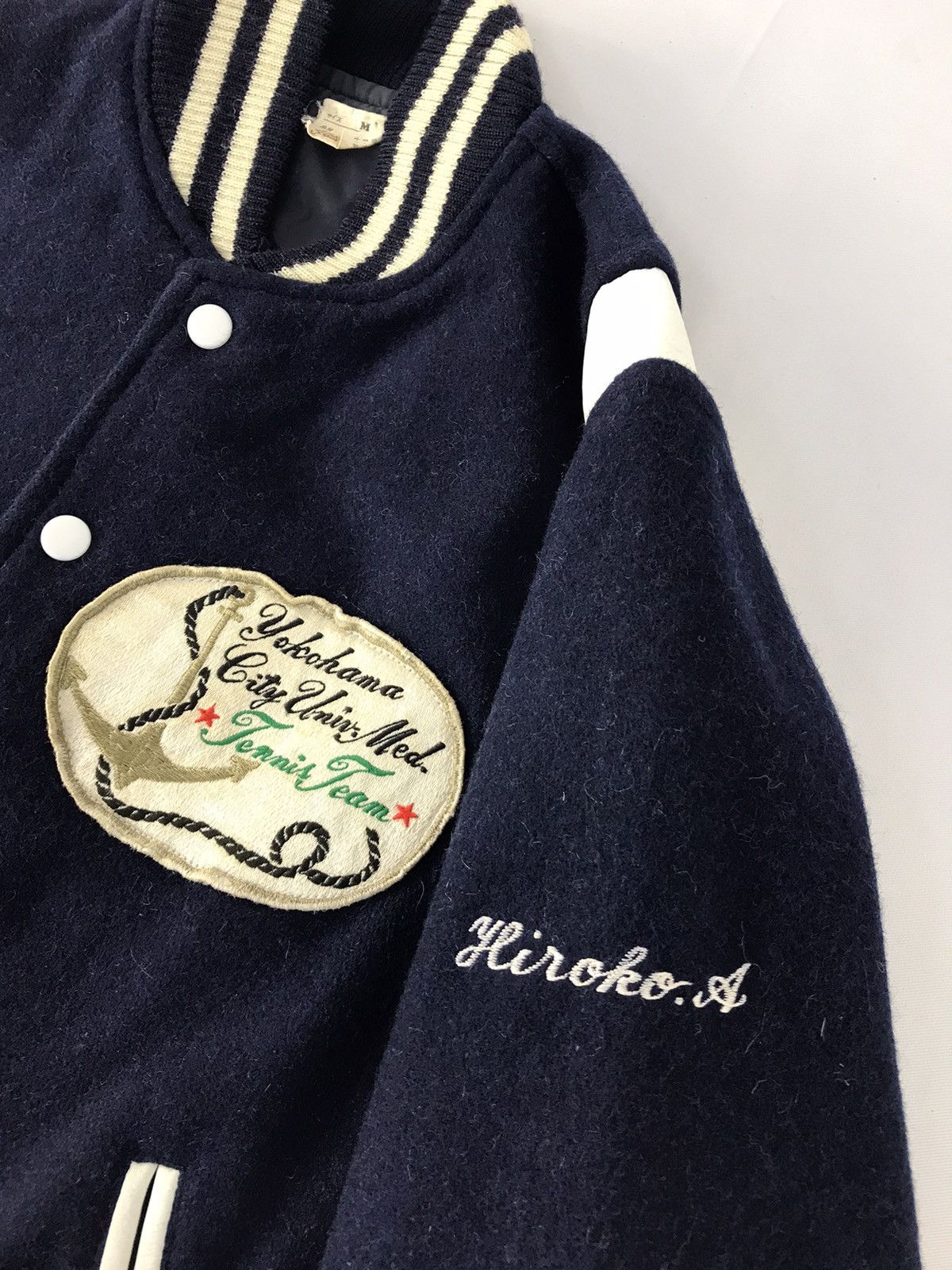 Japanese Brand Varsity Jacket Yokohama Tennis Team Distressed Snap Button Size US M / EU 48-50 / 2 - 5 Thumbnail