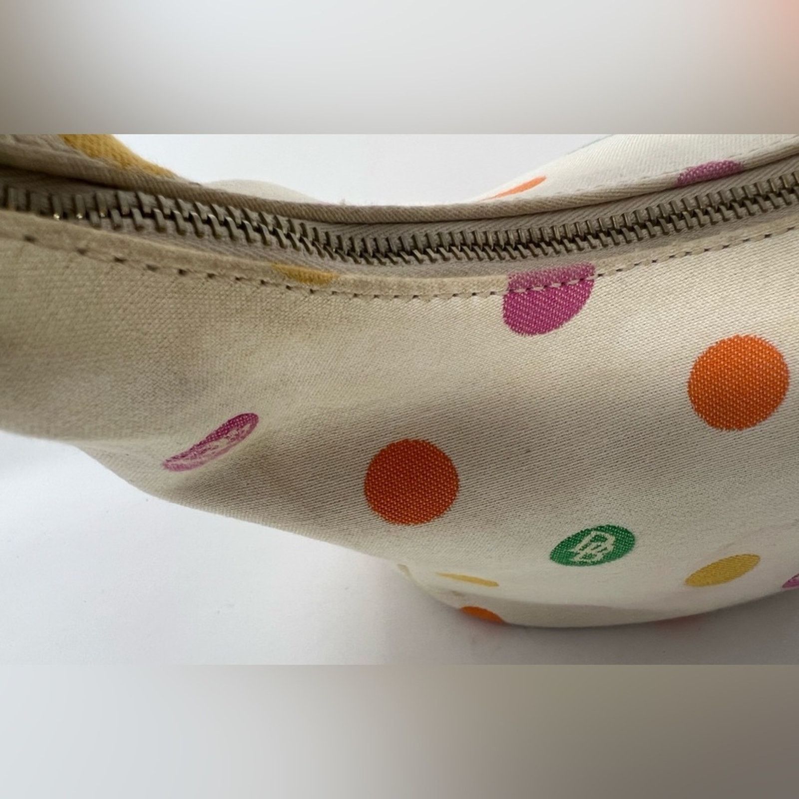 Dooney & Bourke DOONEY & BOURKE Multi Colored Polka Dot & Ivory Hobo Handbag Size ONE SIZE - 8 Thumbnail