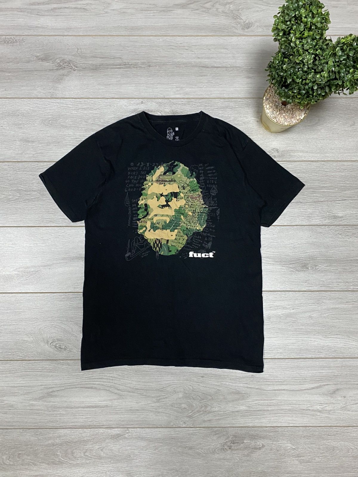 FUCT Vintage USA Fuct Camo Ape Logo Head Tee Black Size US L / EU 52-54 / 3 - 3 Thumbnail