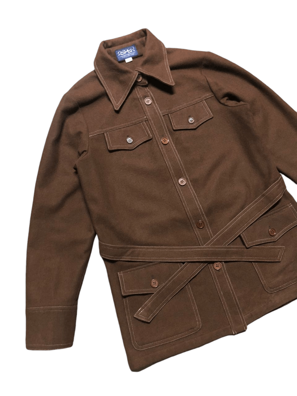 Japanese Brand × Vintage Vintage 70s Aspen Wool blend Belted Jacket brown Size M / US 6-8 / IT 42-44 - 4 Thumbnail