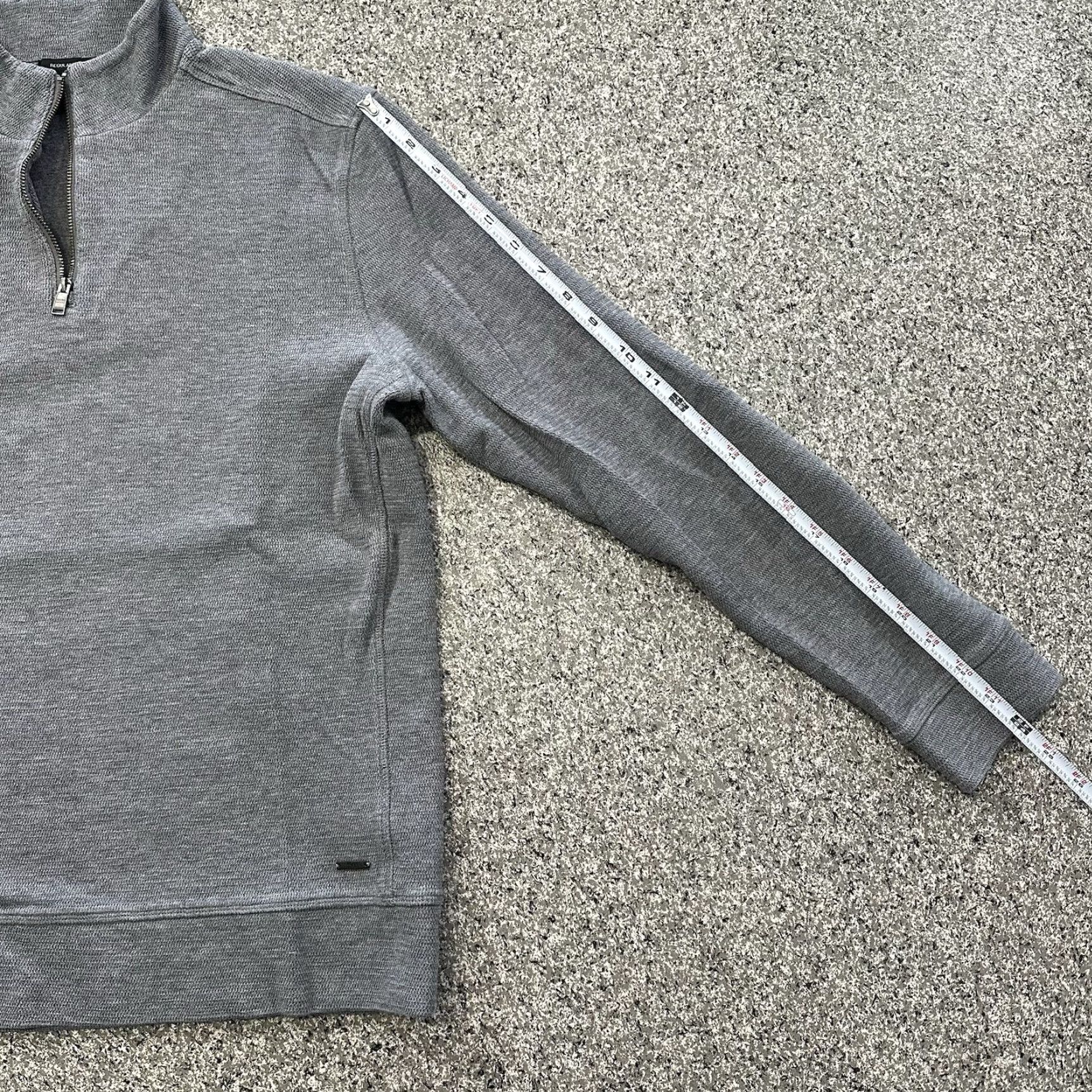 Hugo Boss HUGO BOSS Sweatshirt Pullover 1/4 Zip Mock Neck Mens L Gray Size US L / EU 52-54 / 3 - 6 Thumbnail