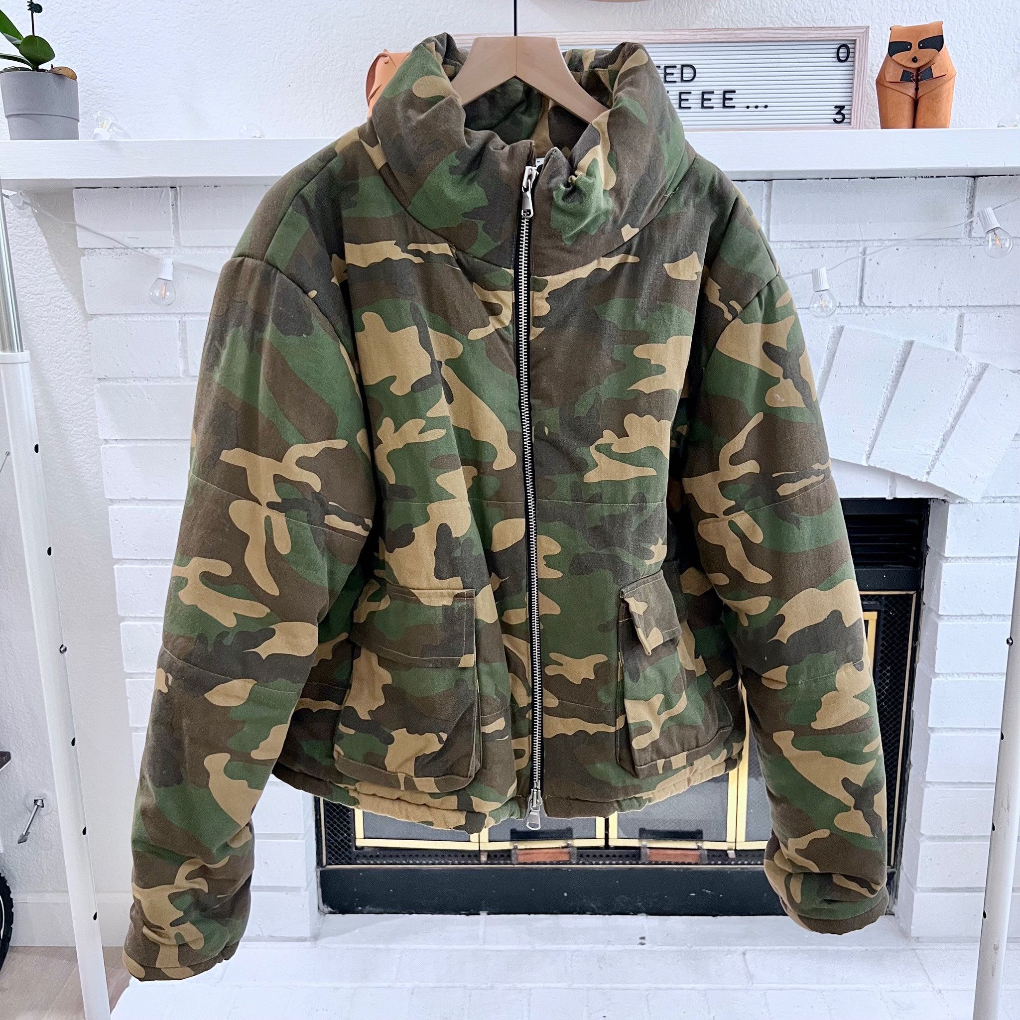 MNML MNML Thick Camo Padded High Collar Cropped Bomber Jacket Size US M / EU 48-50 / 2 - 1 Thumbnail
