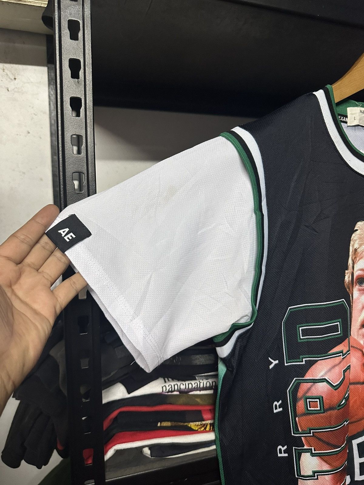 NBA × Rap Tees Rare Nba Larry Bird Big Face By Alexander Egger Jersey Tee Size US L / EU 52-54 / 3 - 5 Thumbnail