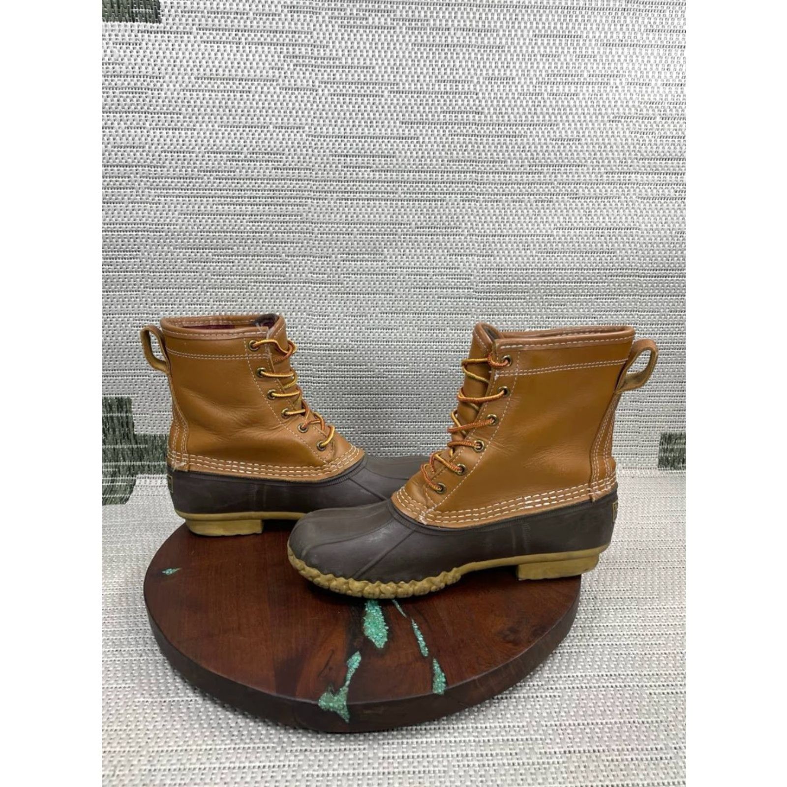 Vintage L.L.Bean Boots Women 8 M Gore-tex Brown Leather Lace Up Ankle Duck USA Made Boots Size US 8 / IT 38 - 7 Thumbnail