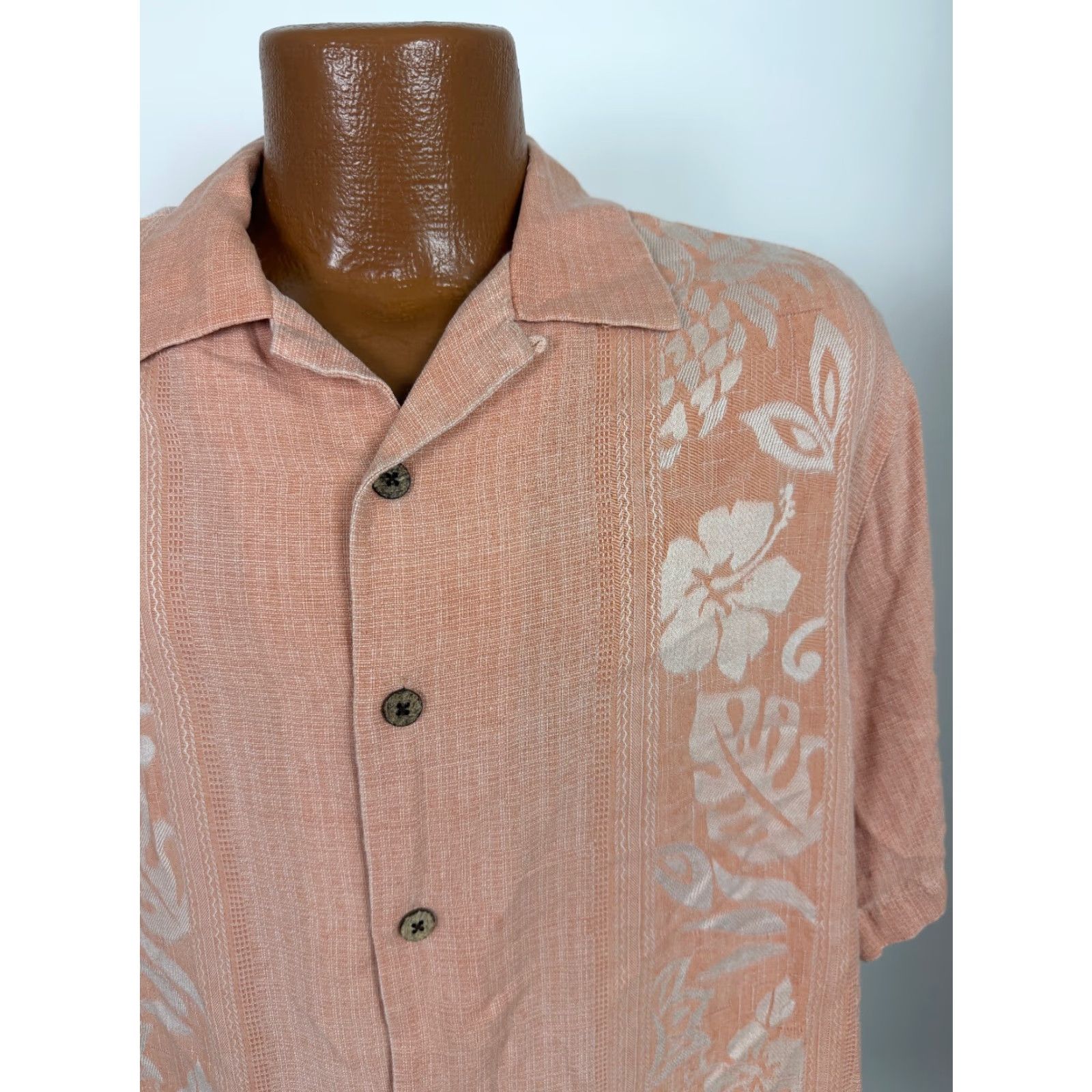 Vintage VINTAGE Caribbean Silk Blend Shirt Men L Floral Jacquard Panel Minimal Camp Garment Dyed Size US L / EU 52-54 / 3 - 3 Thumbnail