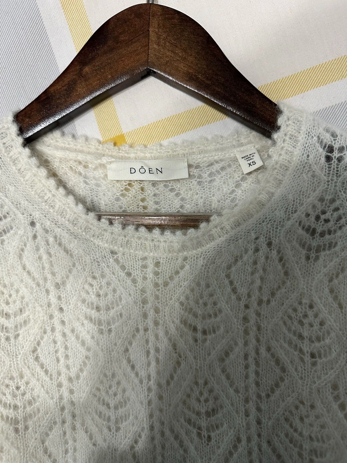Other Doen White Openwork Short-Sleeve Knit Sweater NWT Size XS / US 0-2 / IT 36-38 - 3 Thumbnail