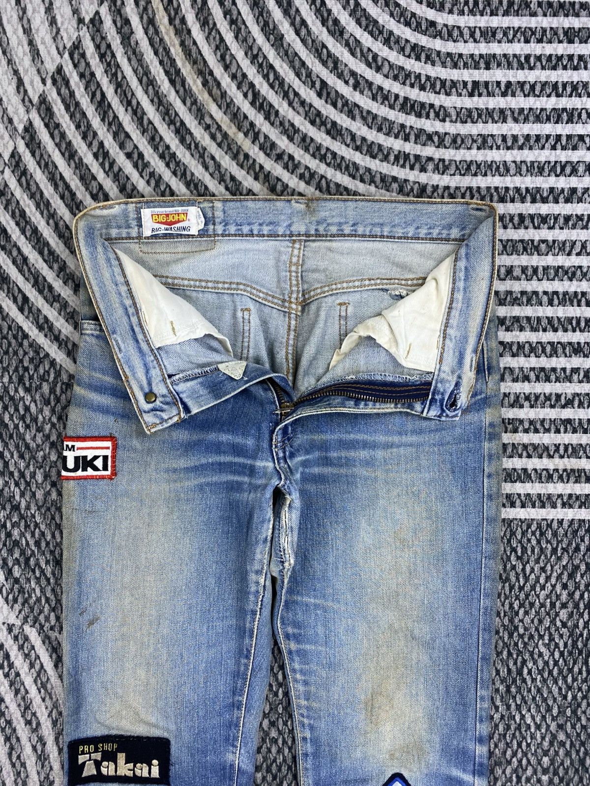 Big John Vtg Big-John With Bike Kids Patches Denim Pants Size US 29 - 7 Thumbnail