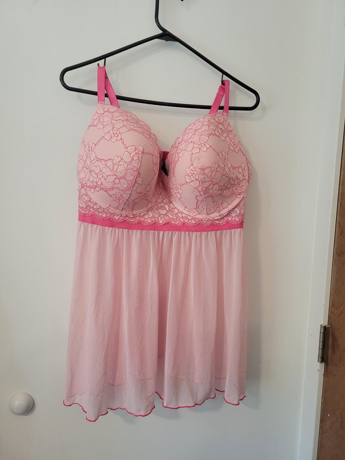 Other Pink Lace Babydoll Lingerie Nightwear Size 3X Size ONE SIZE - 1 Thumbnail