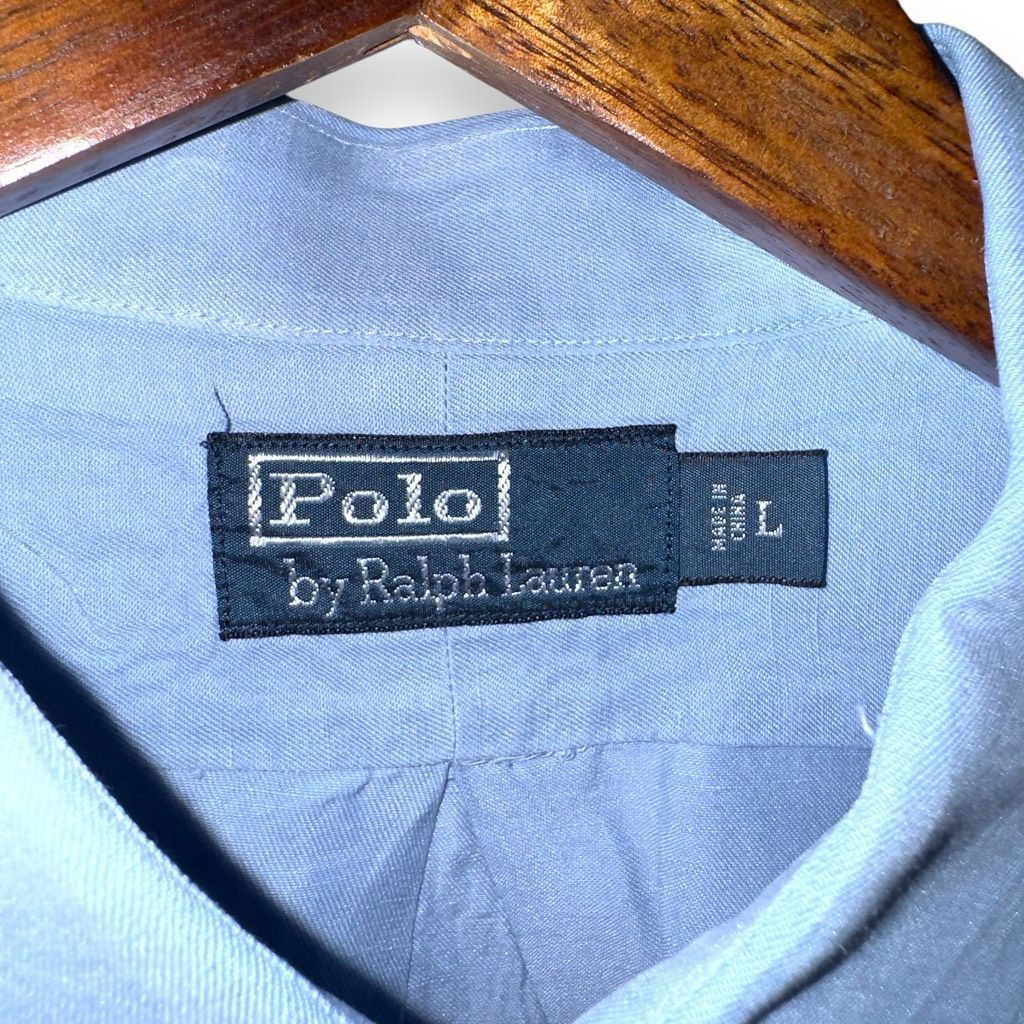 Polo Ralph Lauren Polo Ralph Lauren Sky Blue Silk & Linen Button Up Shirt L Size US L / EU 52-54 / 3 - 2 Thumbnail