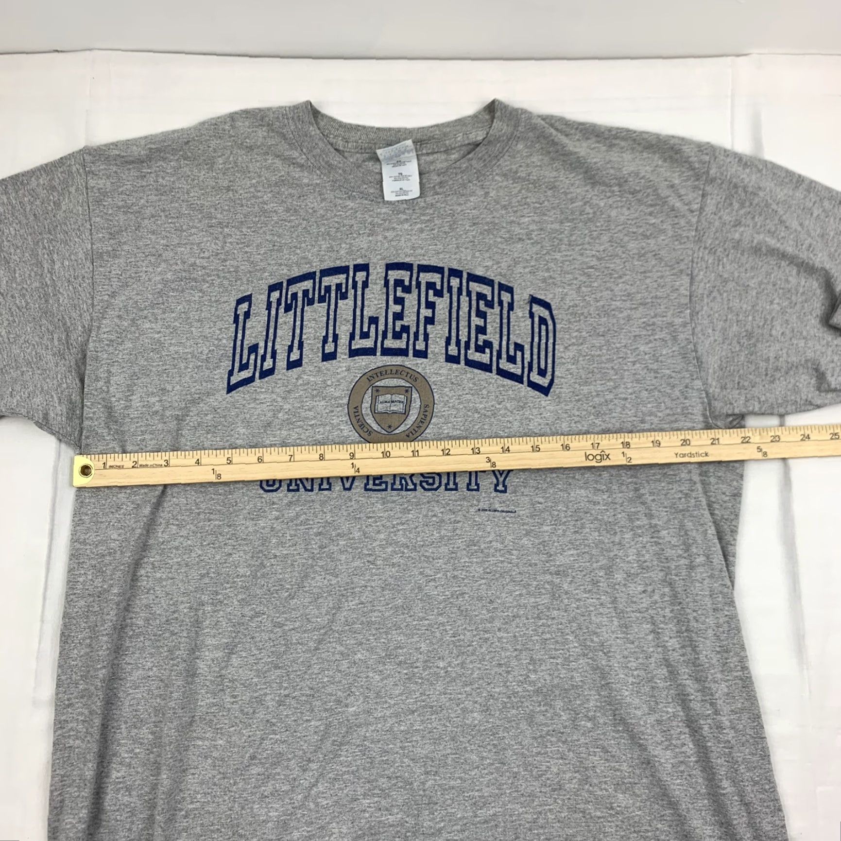 Gildan VINTAGE Gildan Littlefield University Long Sleeve Shirt Adult XL Gray College Sport Y2K Mens Size US XL / EU 56 / 4 - 7 Thumbnail