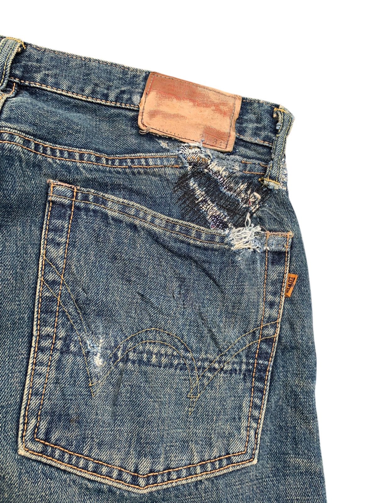 Kapital VINTAGE EDWIN 505 SELVEDGE BAGGY RUSTY DISTRESSED DENIM Size US 32 / EU 48 - 17 Thumbnail