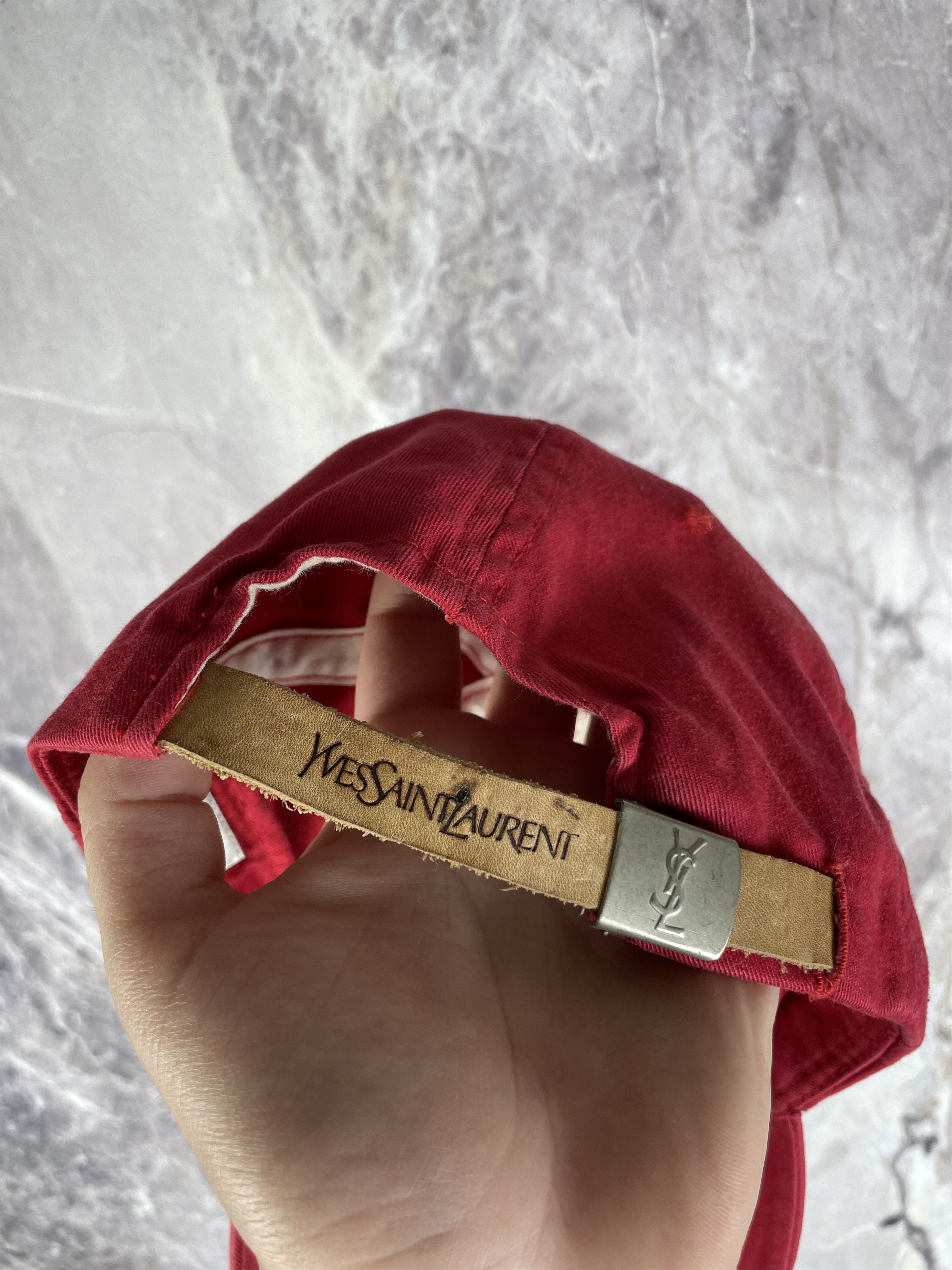 Yves Saint Laurent Vintage Yves Saint Laurent Red Cap Hat Logo Pour Homme YSL Size ONE SIZE - 6 Thumbnail