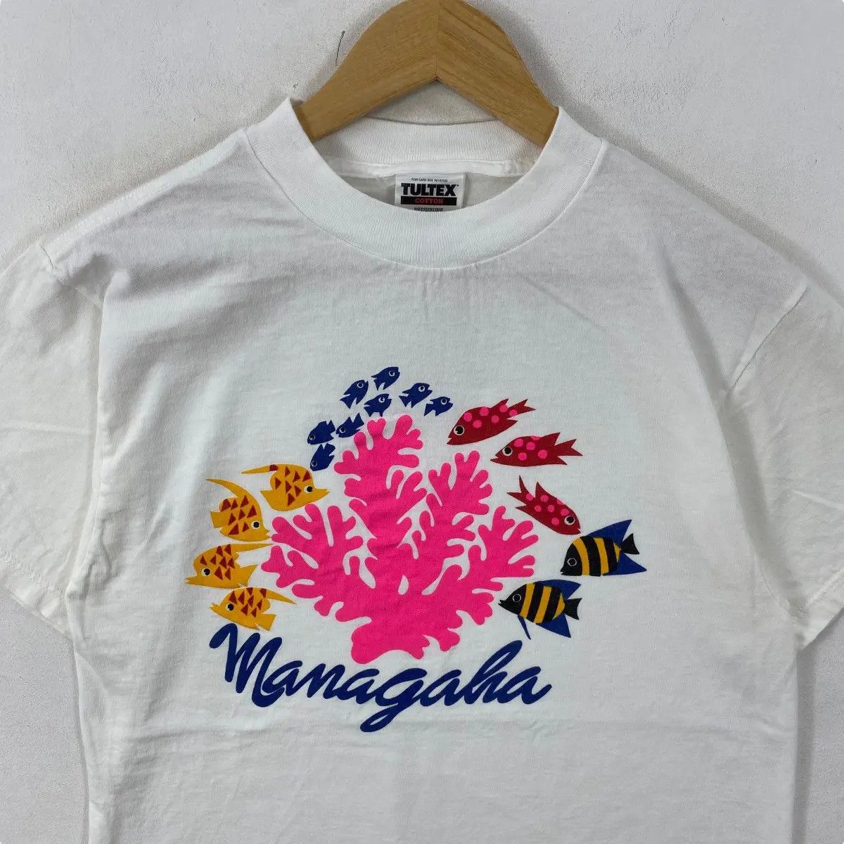Vintage Vintage 90's MANAGAHA ISLAND Coral Reef Habitats Tee Shirt Size US M / EU 48-50 / 2 - 2 Thumbnail