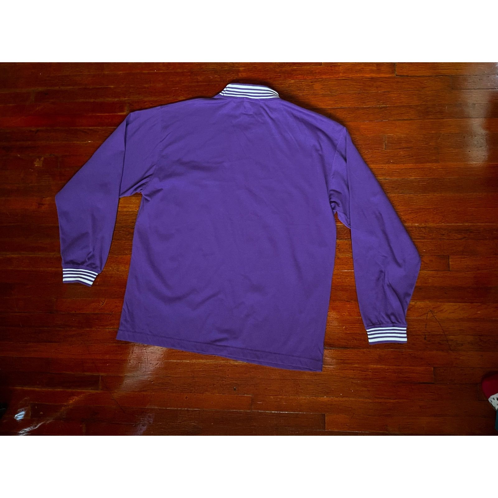 Vintage Vintage 80’s Downing & Dunn Purple White Striped Shirt Med Size M / US 6-8 / IT 42-44 - 2 Thumbnail